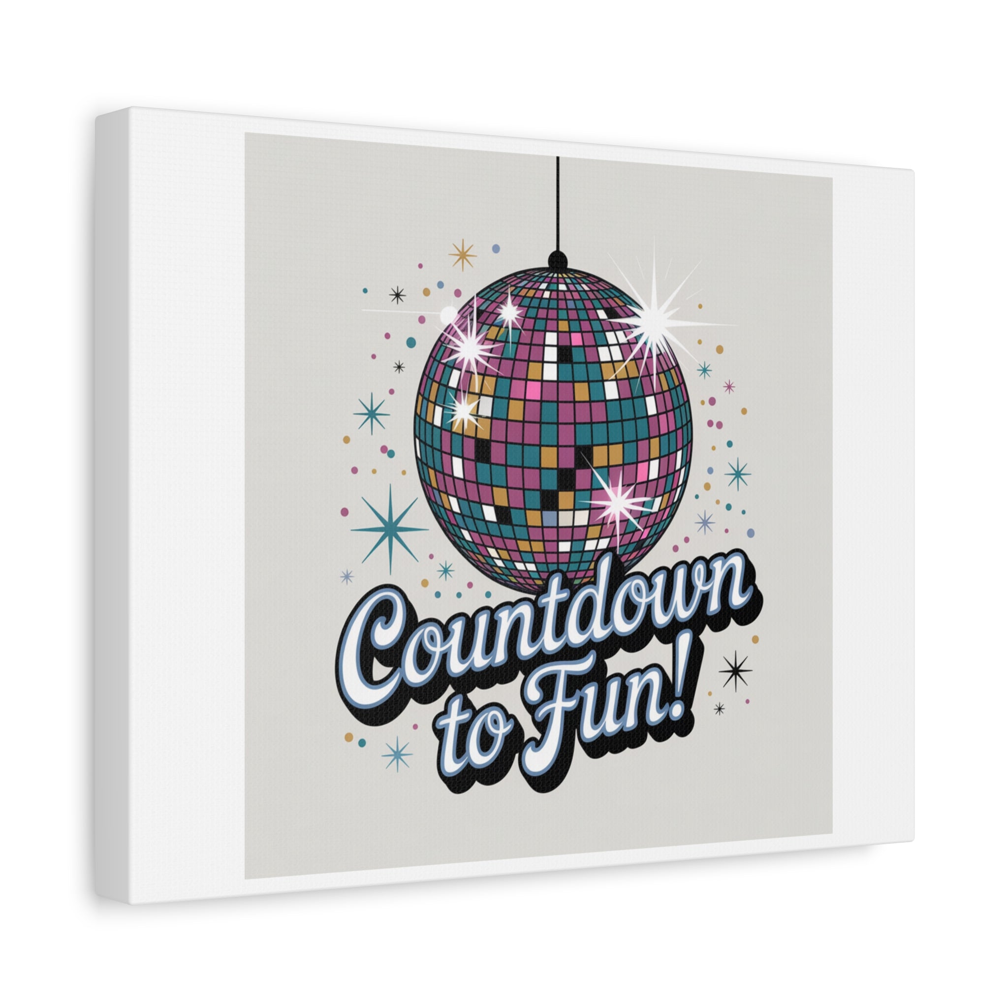 Countdown to Fun! Disco Ball Matte Canvas Wall Art