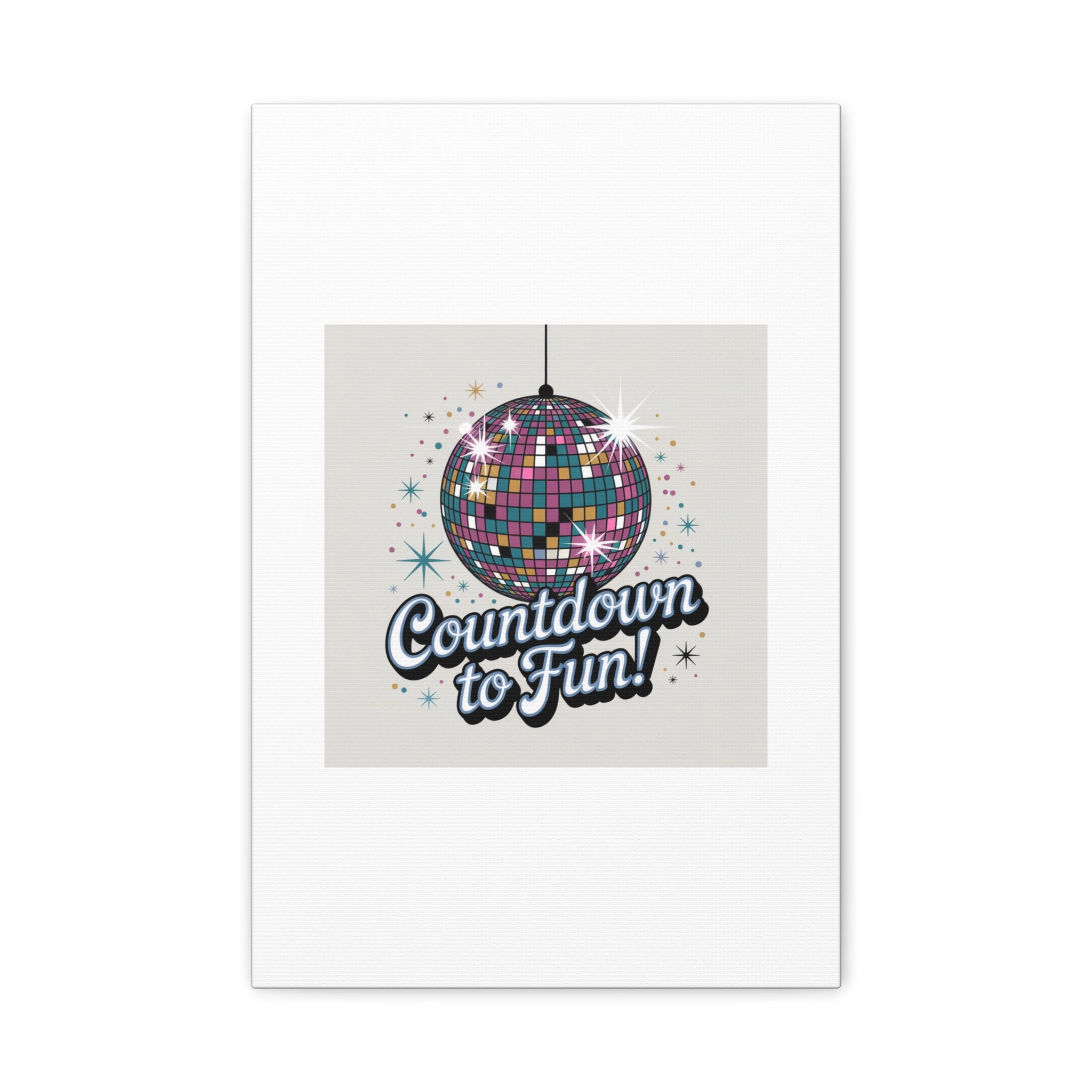 Countdown to Fun! Disco Ball Matte Canvas Wall Art