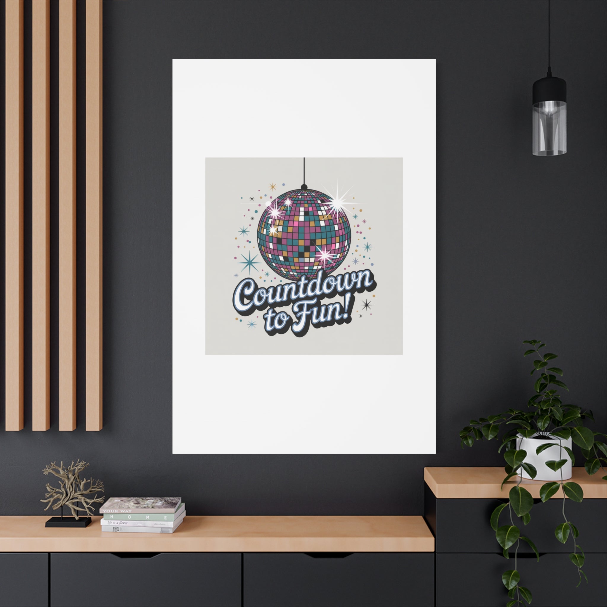 Countdown to Fun! Disco Ball Matte Canvas Wall Art