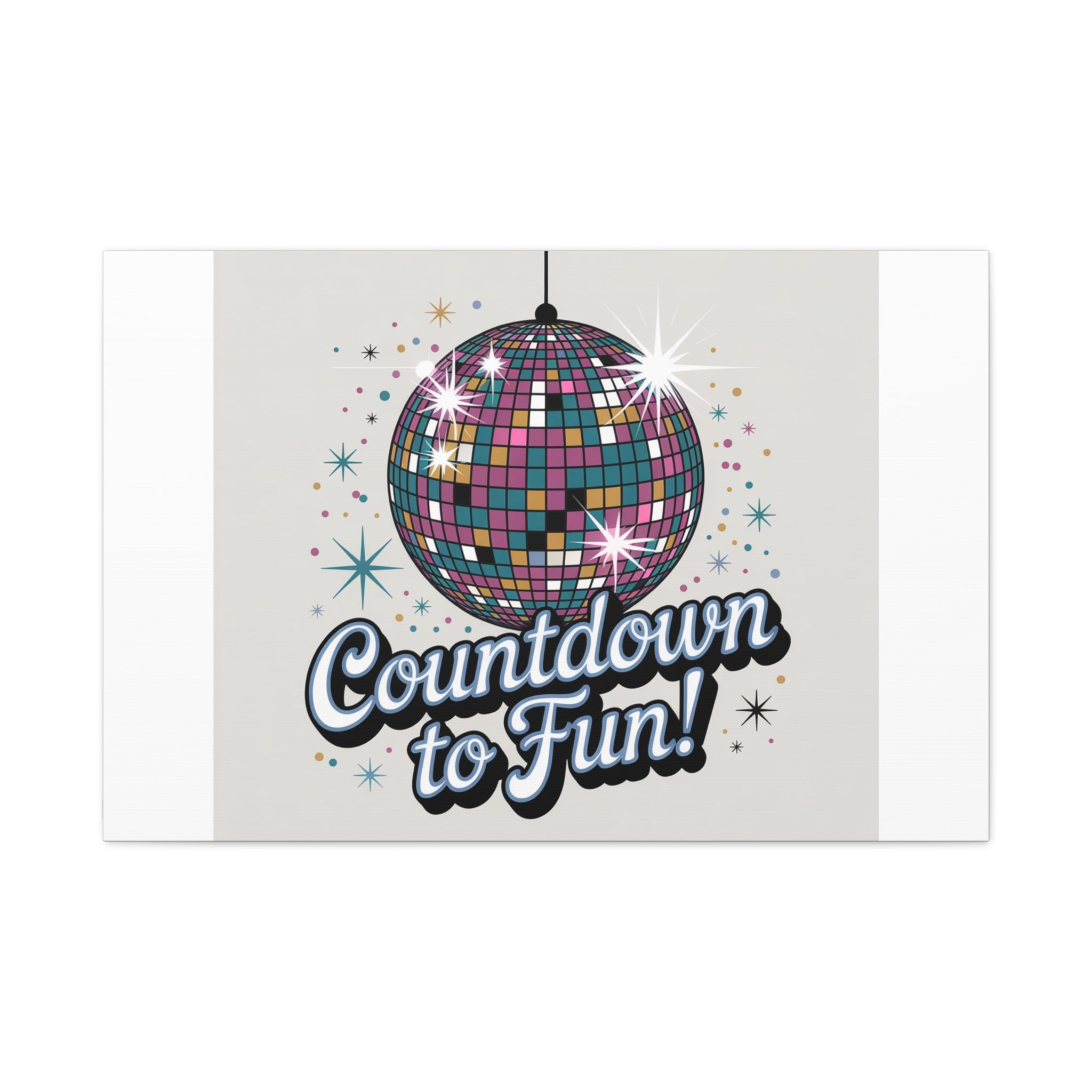 Countdown to Fun! Disco Ball Matte Canvas Wall Art
