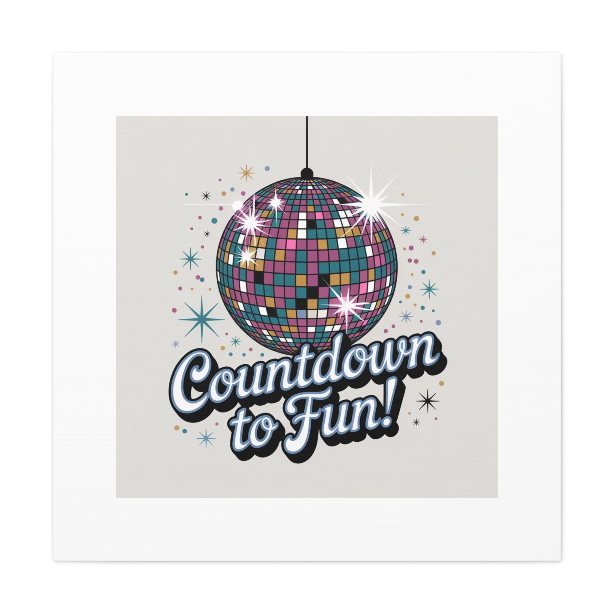 Countdown to Fun! Disco Ball Matte Canvas Wall Art