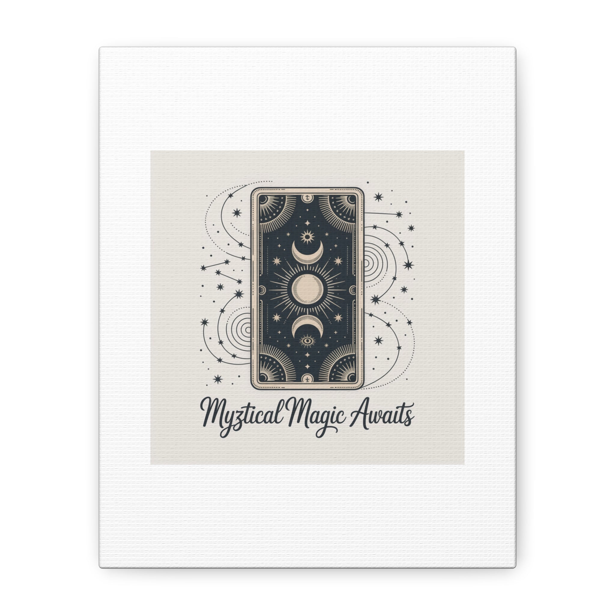 Mystical Magic Awaits Canvas Wall Art — Tarot Moon Sun Spiritual Decor