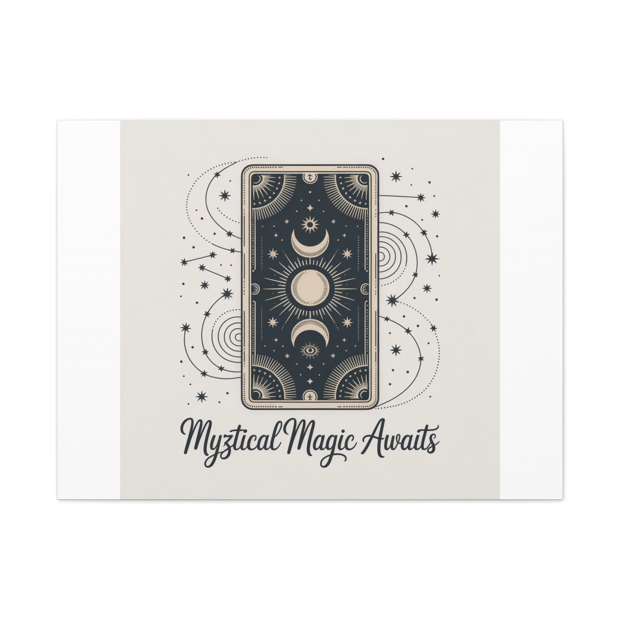 Mystical Magic Awaits Canvas Wall Art — Tarot Moon Sun Spiritual Decor