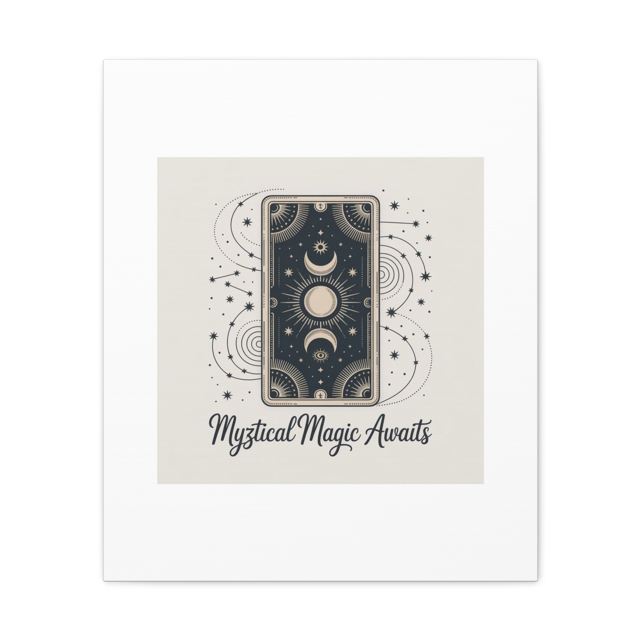 Mystical Magic Awaits Canvas Wall Art — Tarot Moon Sun Spiritual Decor