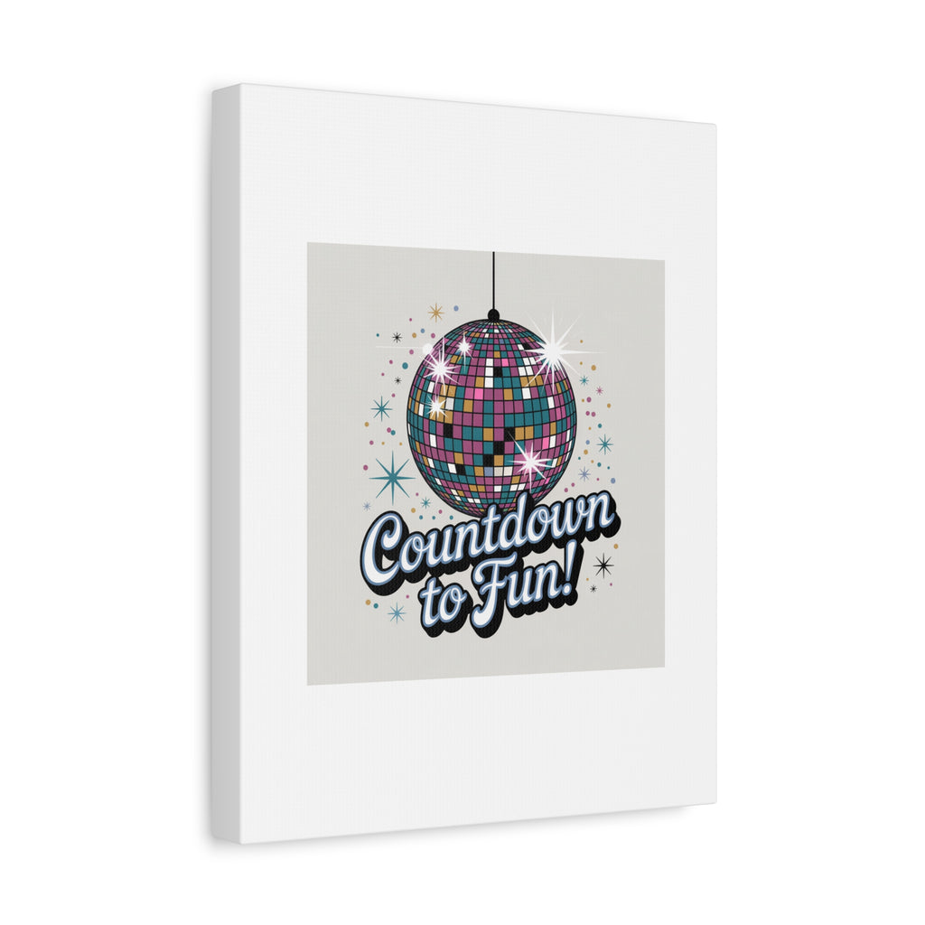 Countdown to Fun! Disco Ball Matte Canvas Wall Art