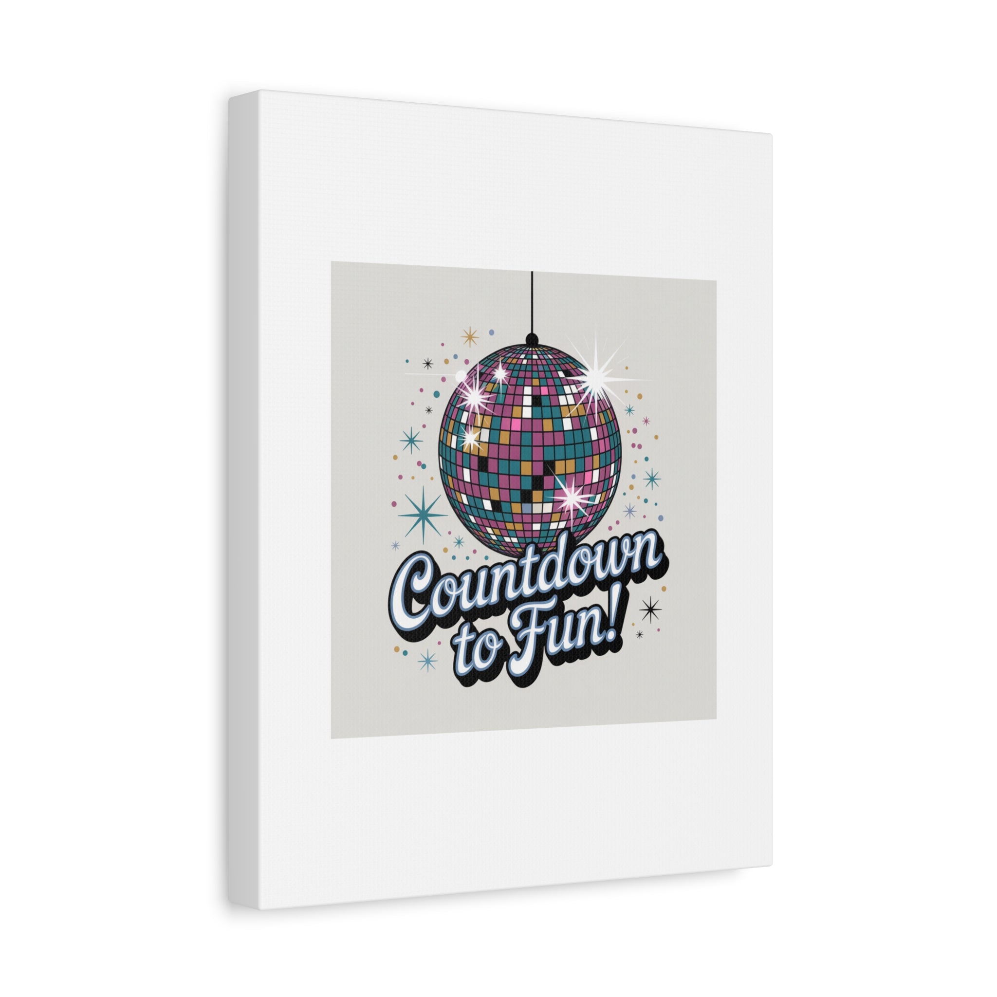 Countdown to Fun! Disco Ball Matte Canvas Wall Art