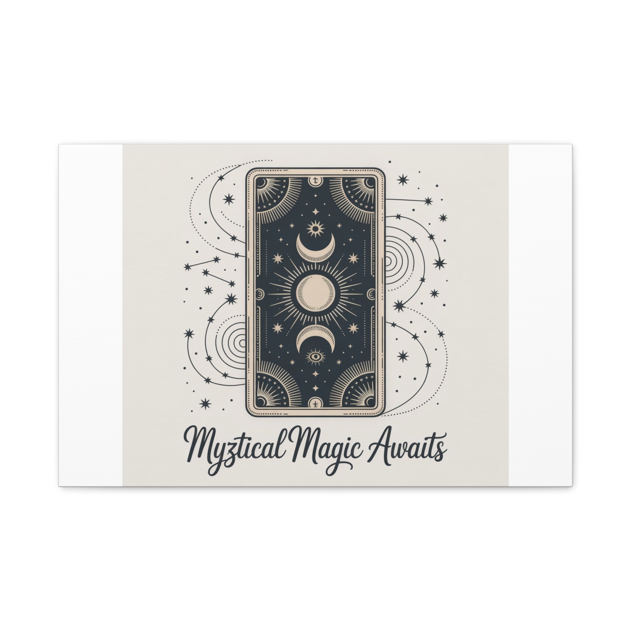 Mystical Magic Awaits Canvas Wall Art — Tarot Moon Sun Spiritual Decor