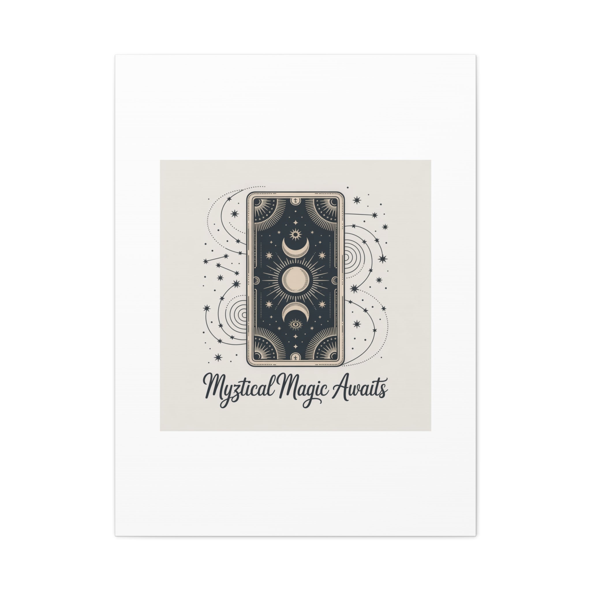 Mystical Magic Awaits Canvas Wall Art — Tarot Moon Sun Spiritual Decor