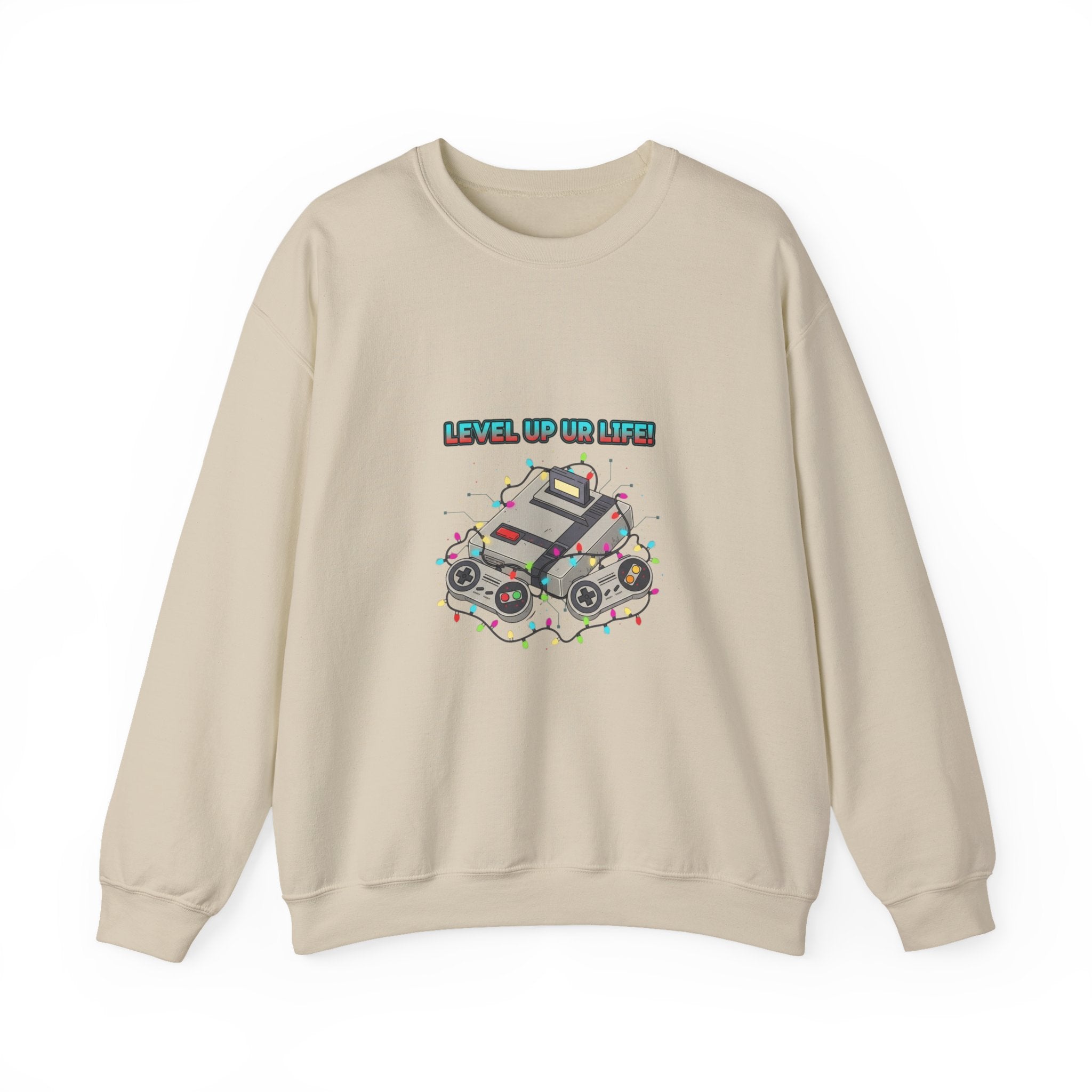 Level Up PC Console Crewneck Sweatshirt | Gamer Tech, Pixel Monospace