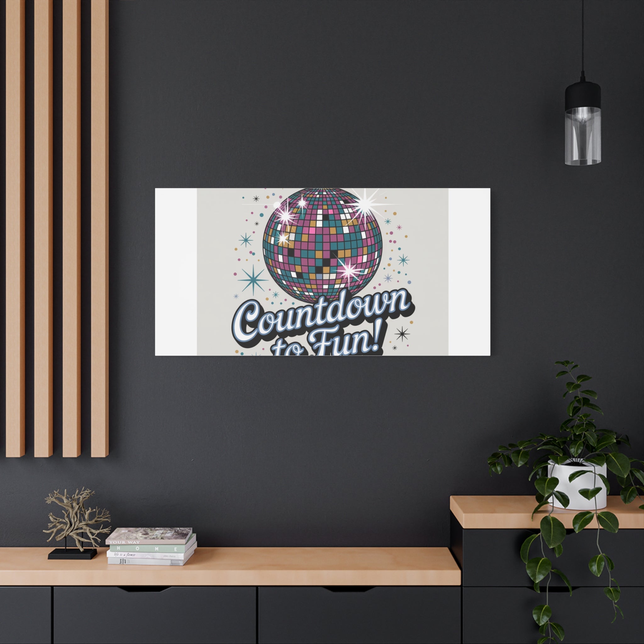 Countdown to Fun! Disco Ball Matte Canvas Wall Art