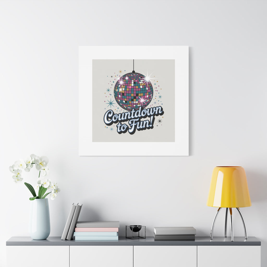 Countdown to Fun! Disco Ball Matte Canvas Wall Art