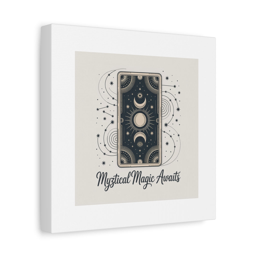 Mystical Magic Awaits Canvas Wall Art — Tarot Moon Sun Spiritual Decor