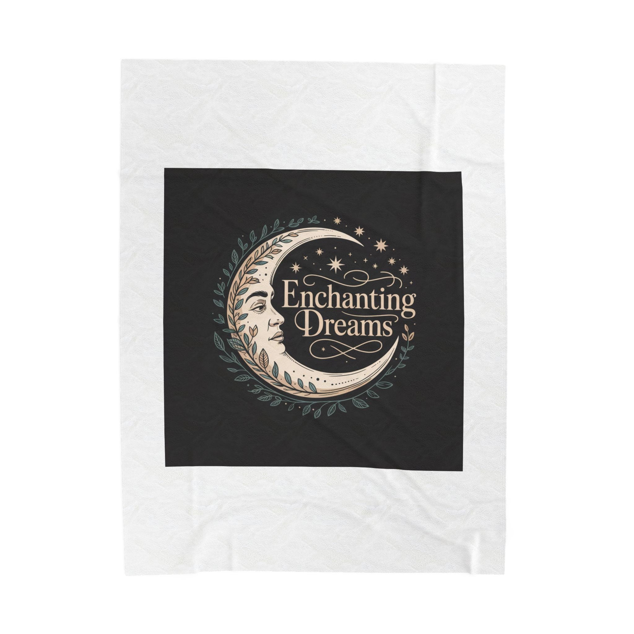 Enchanting Dreams Velveteen Plush Blanket — Moon & Stars Cozy Throw for Bedtime, Gift for Dreamers