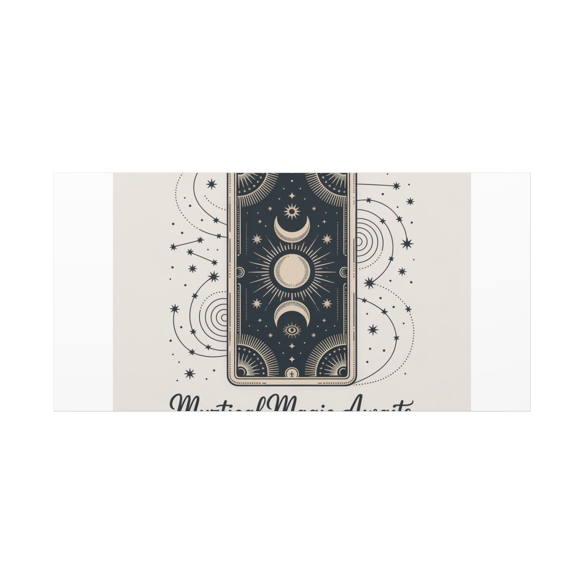 Mystical Magic Awaits Canvas Wall Art — Tarot Moon Sun Spiritual Decor