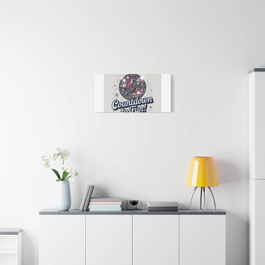 Countdown to Fun! Disco Ball Matte Canvas Wall Art