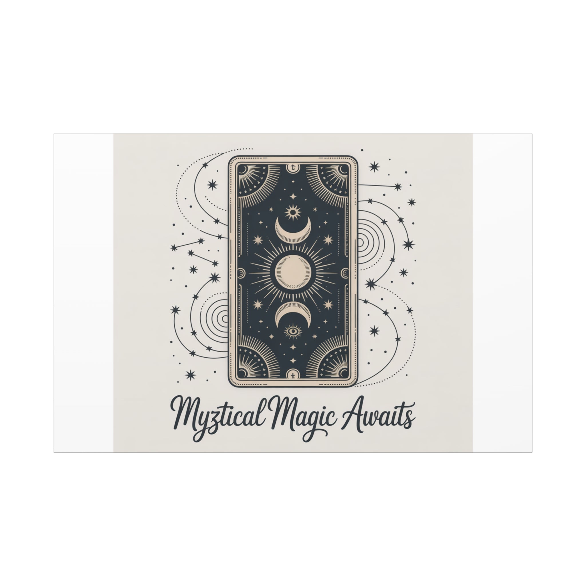 Mystical Magic Awaits Canvas Wall Art — Tarot Moon Sun Spiritual Decor