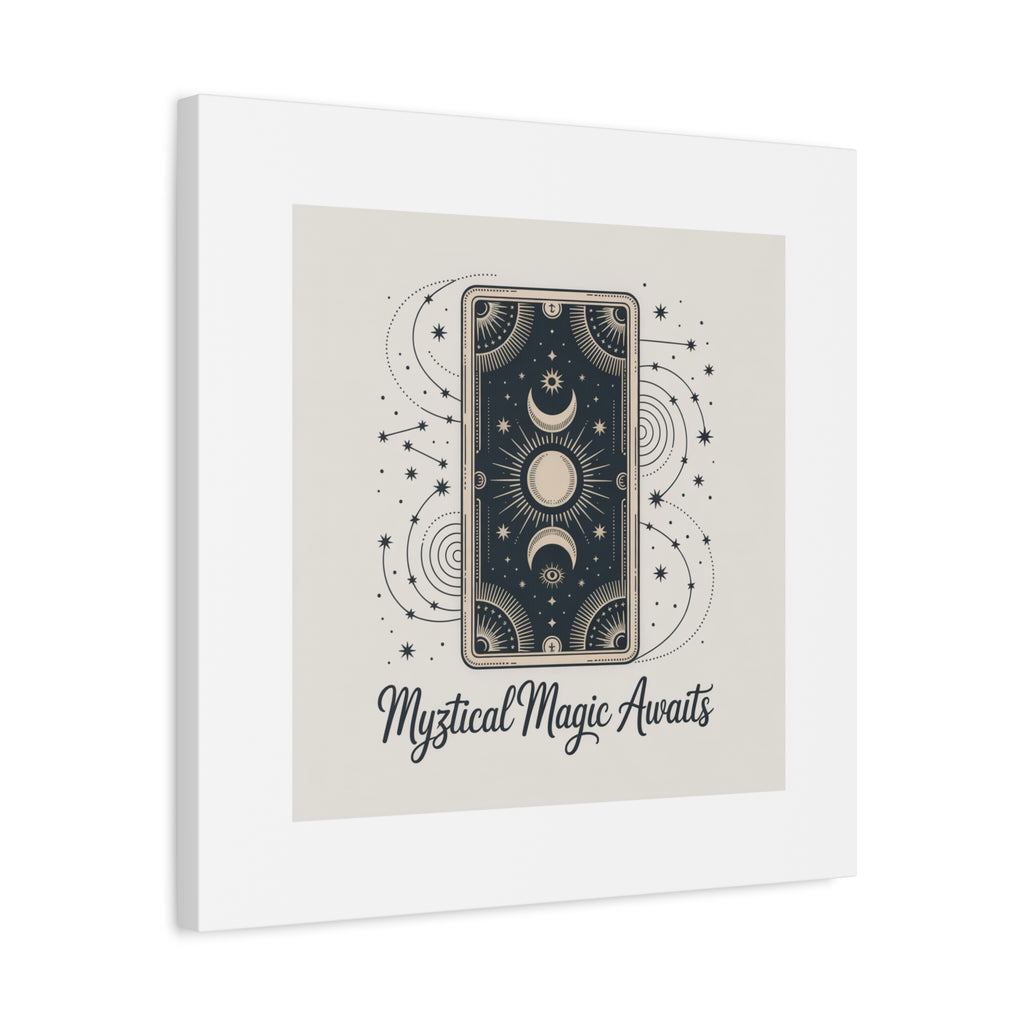 Mystical Magic Awaits Canvas Wall Art — Tarot Moon Sun Spiritual Decor