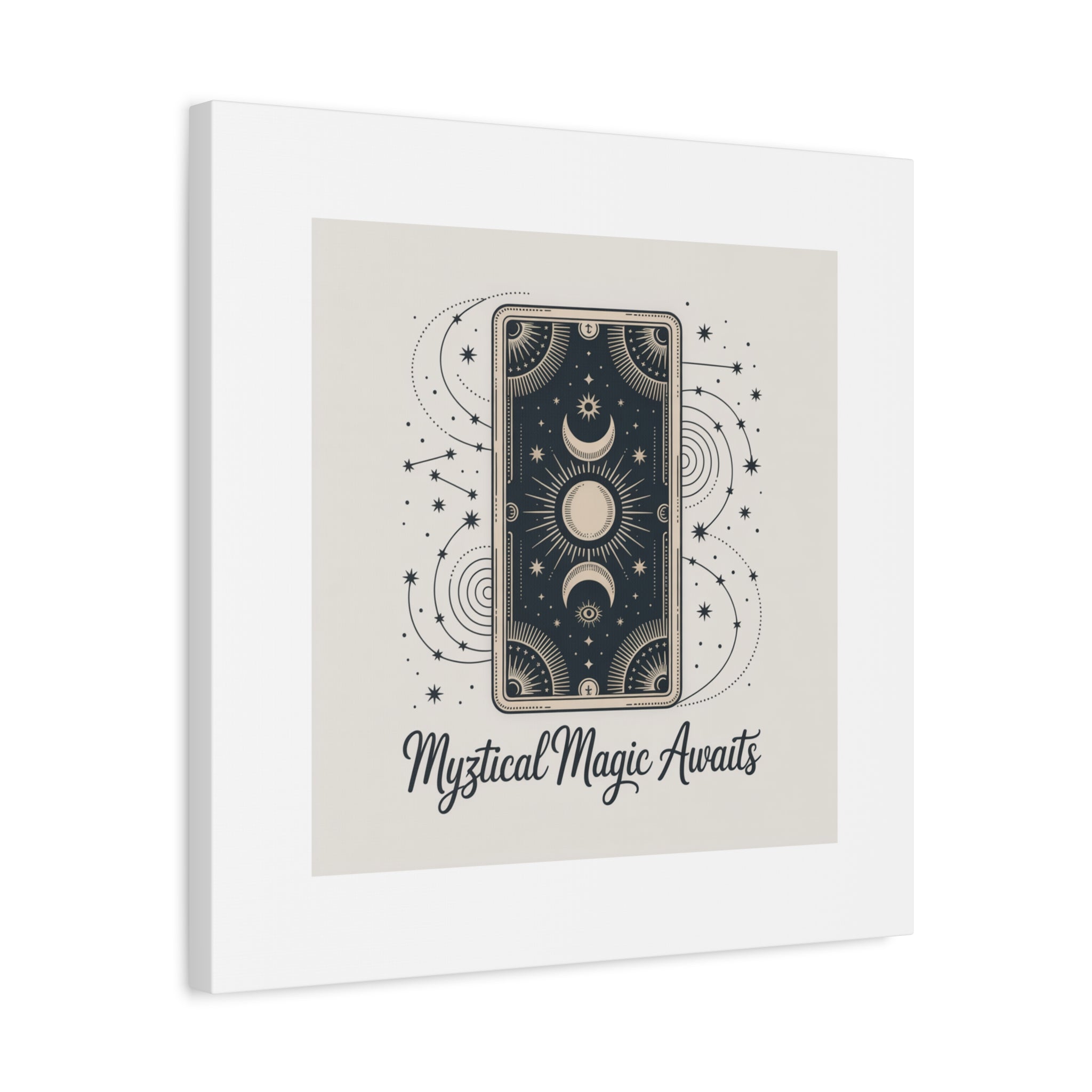Mystical Magic Awaits Canvas Wall Art — Tarot Moon Sun Spiritual Decor