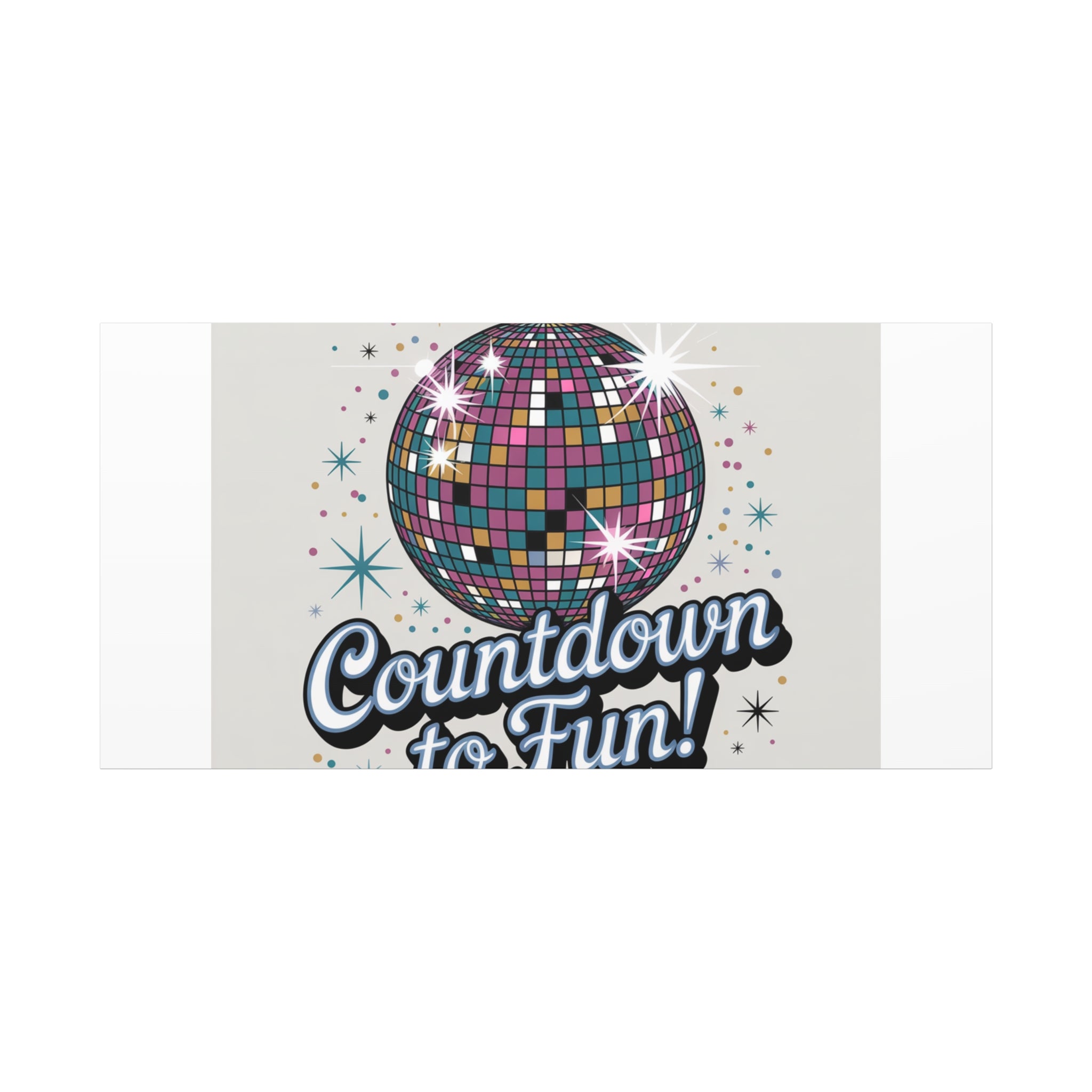 Countdown to Fun! Disco Ball Matte Canvas Wall Art