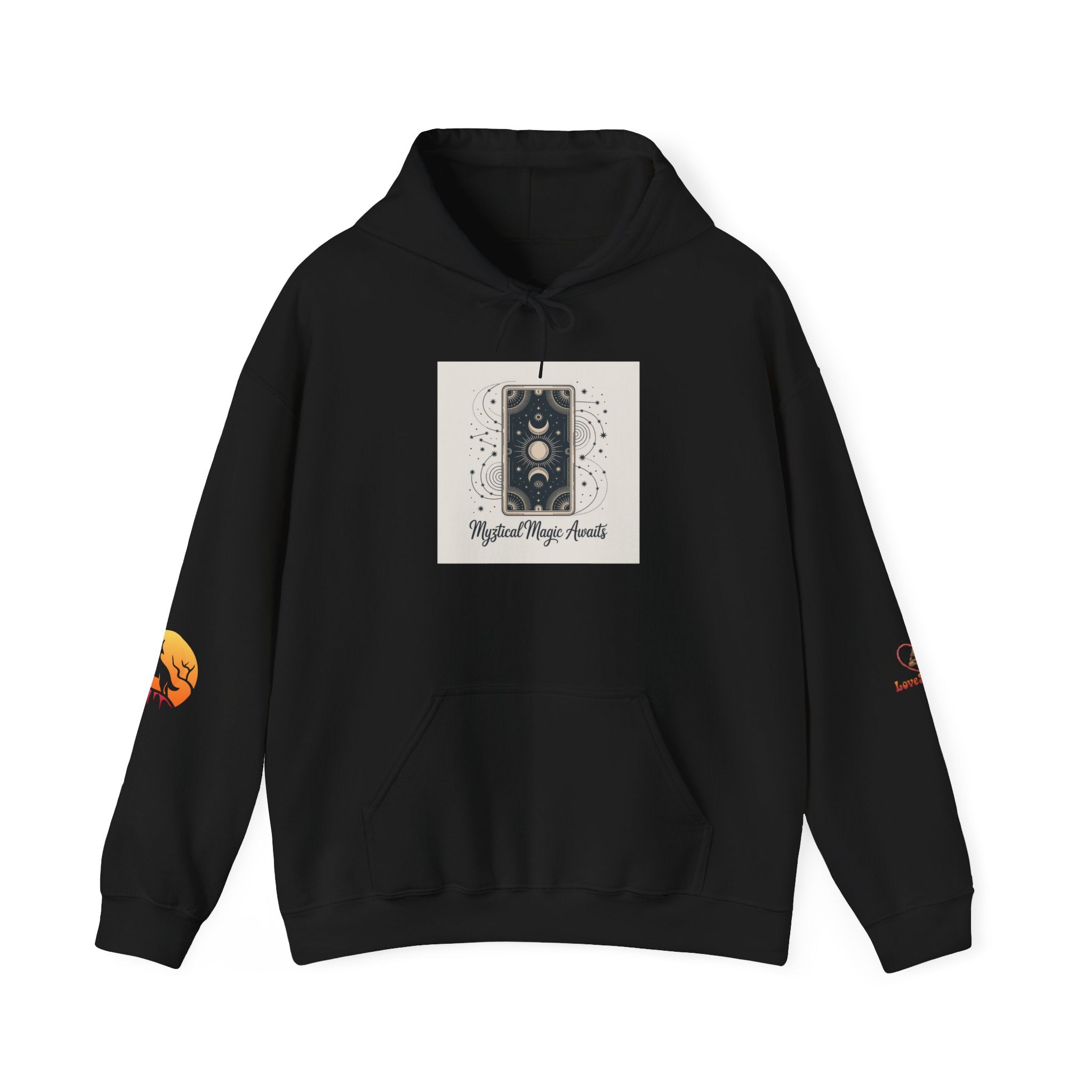 Mystical Moon Tarot Hoodie - Celestial Phases Graphic Sweatshirt