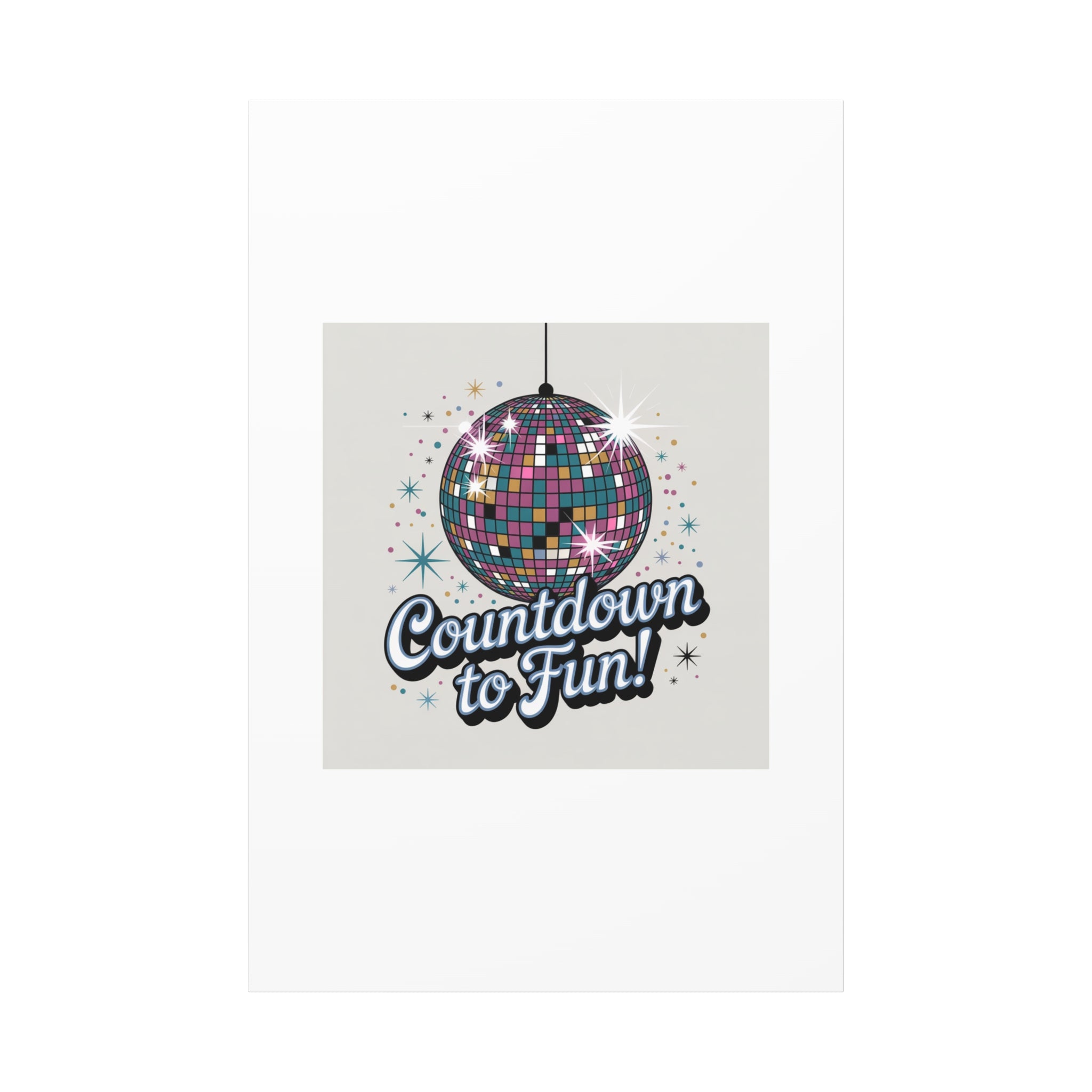 Countdown to Fun! Disco Ball Matte Canvas Wall Art