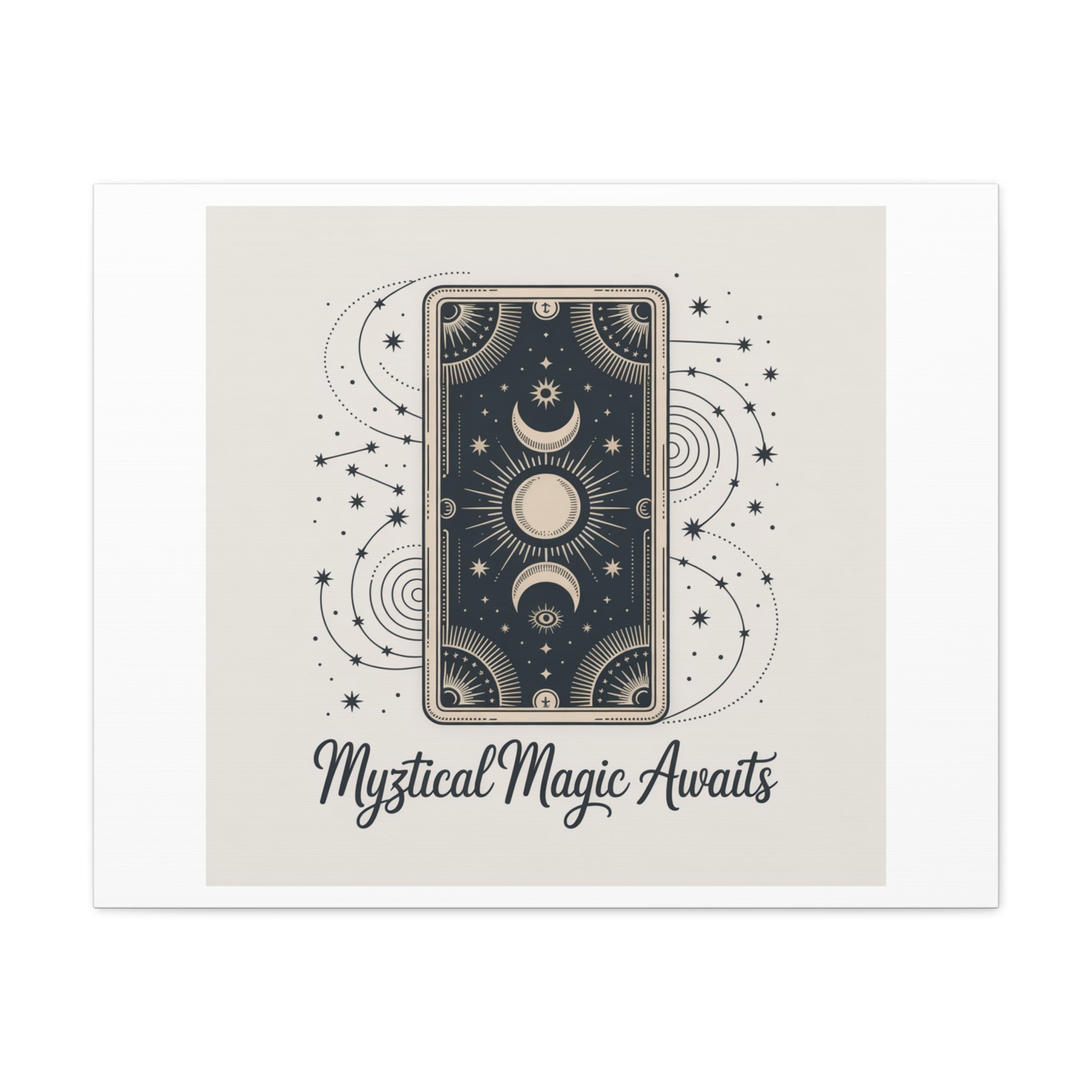 Mystical Magic Awaits Canvas Wall Art — Tarot Moon Sun Spiritual Decor