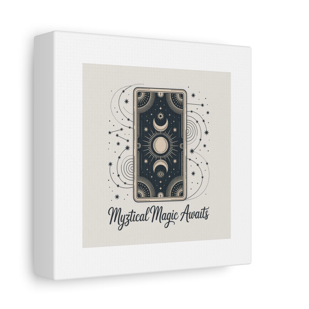 Mystical Magic Awaits Canvas Wall Art — Tarot Moon Sun Spiritual Decor