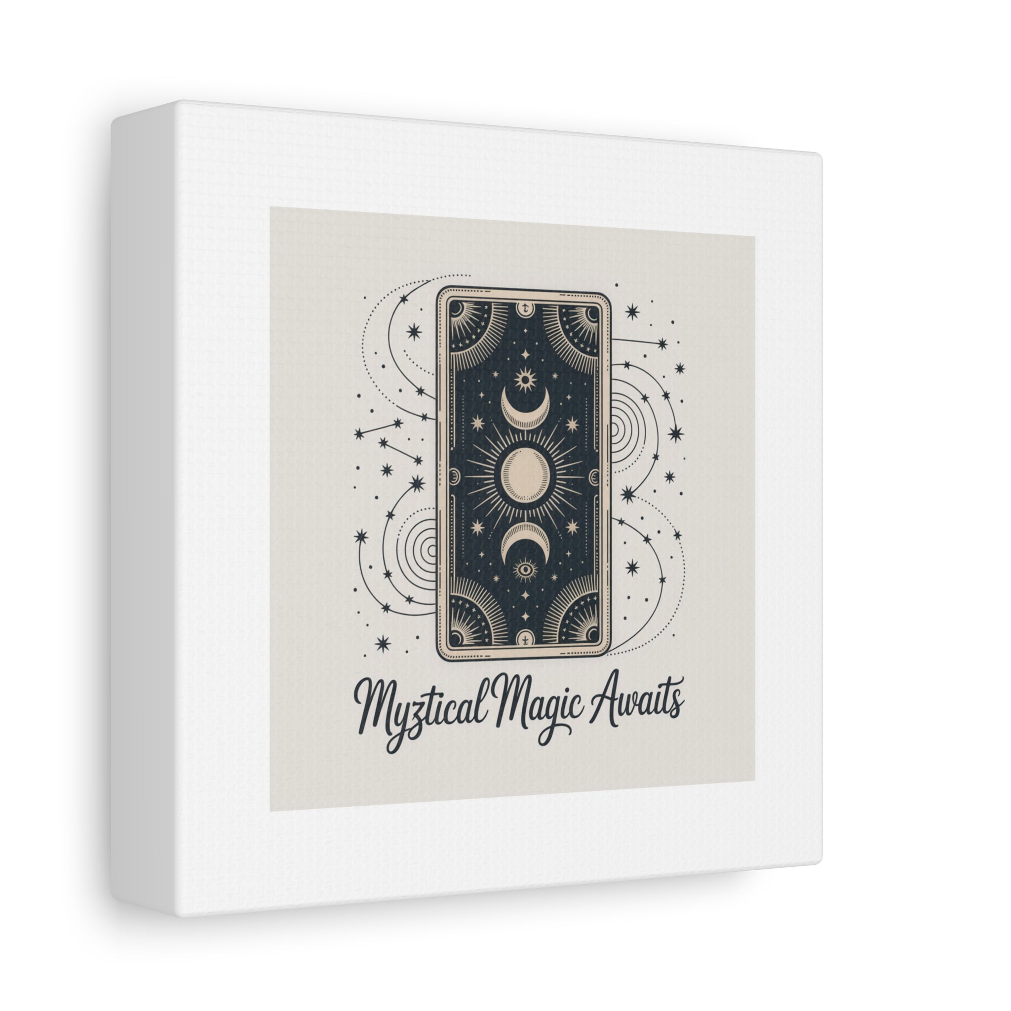 Mystical Magic Awaits Canvas Wall Art — Tarot Moon Sun Spiritual Decor