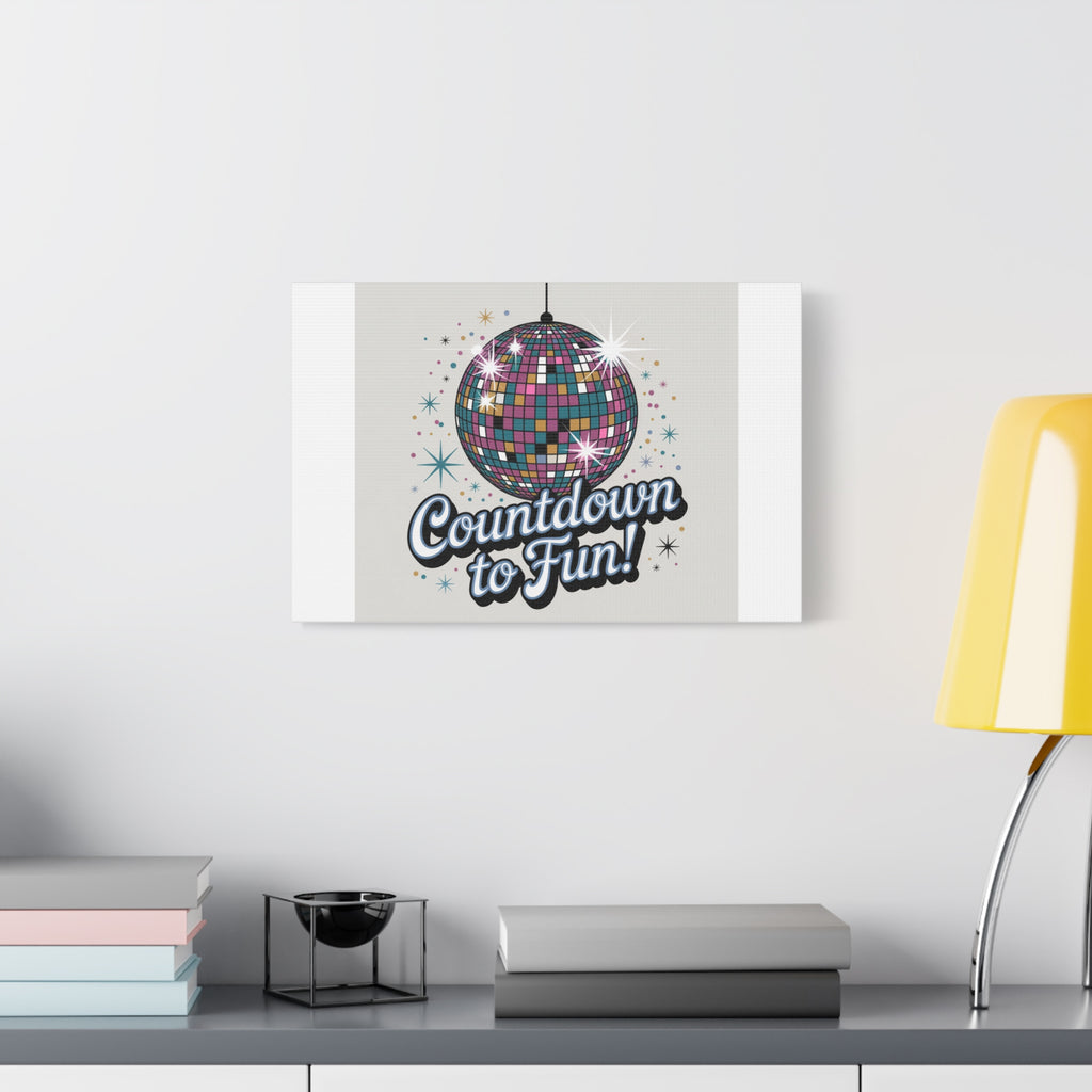 Countdown to Fun! Disco Ball Matte Canvas Wall Art