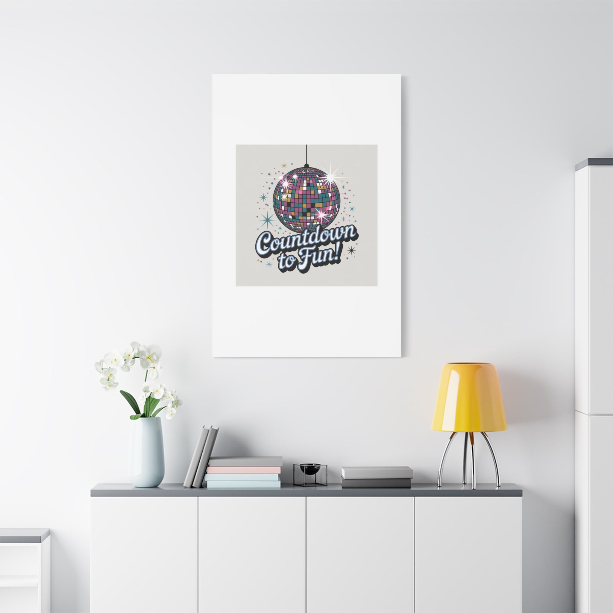 Countdown to Fun! Disco Ball Matte Canvas Wall Art