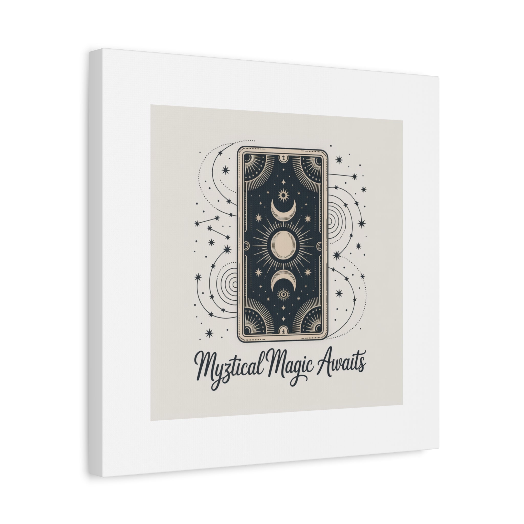 Mystical Magic Awaits Canvas Wall Art — Tarot Moon Sun Spiritual Decor