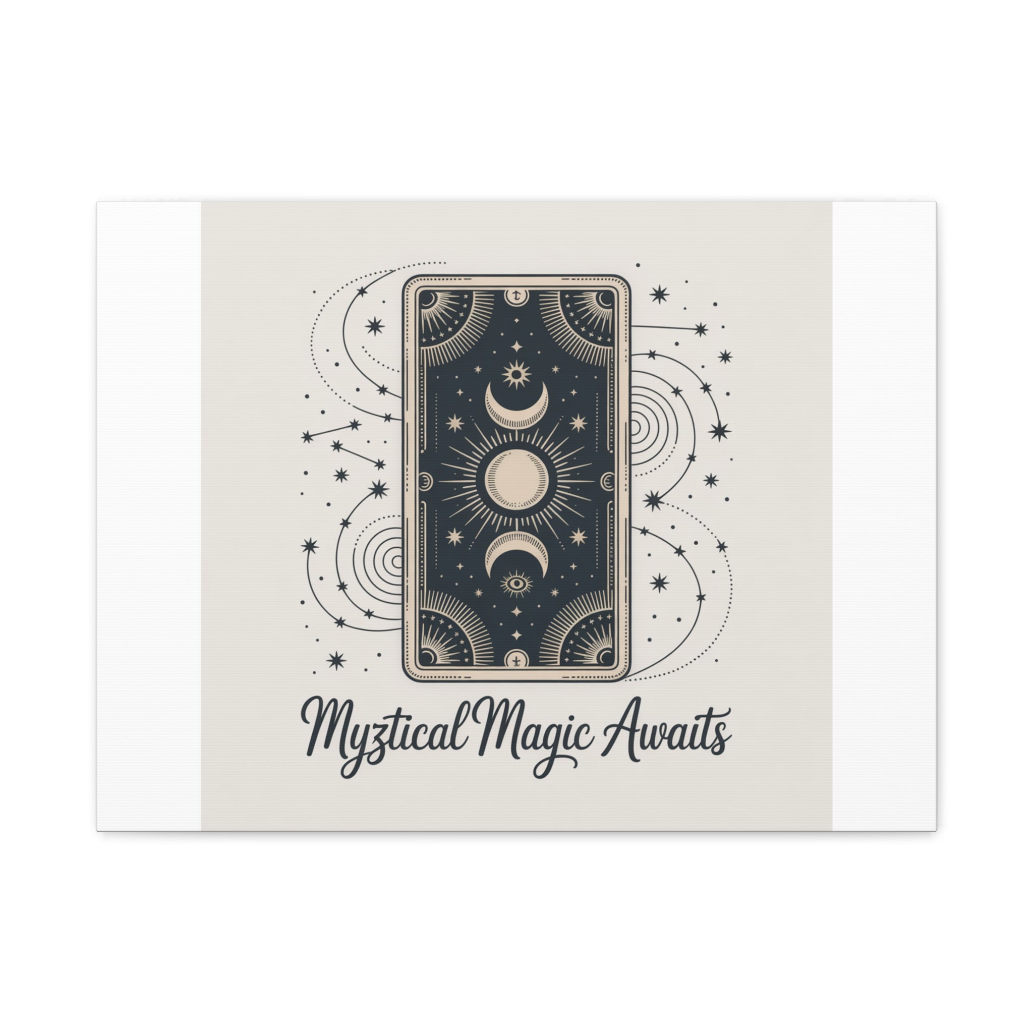 Mystical Magic Awaits Canvas Wall Art — Tarot Moon Sun Spiritual Decor