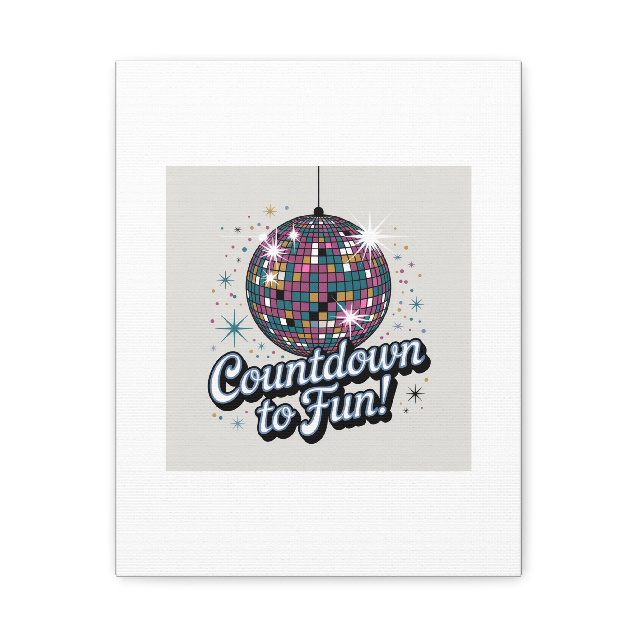 Countdown to Fun! Disco Ball Matte Canvas Wall Art