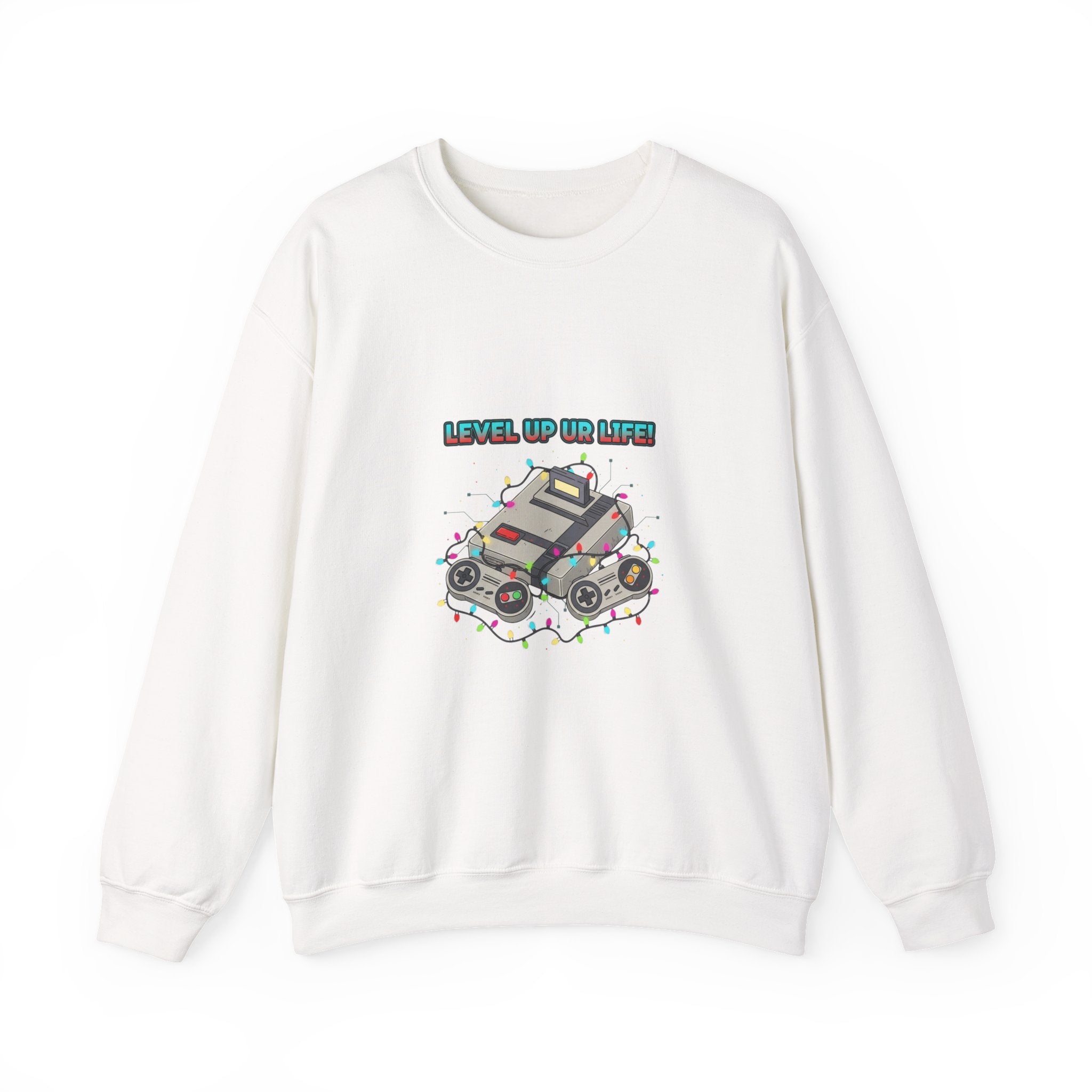 Level Up PC Console Crewneck Sweatshirt | Gamer Tech, Pixel Monospace