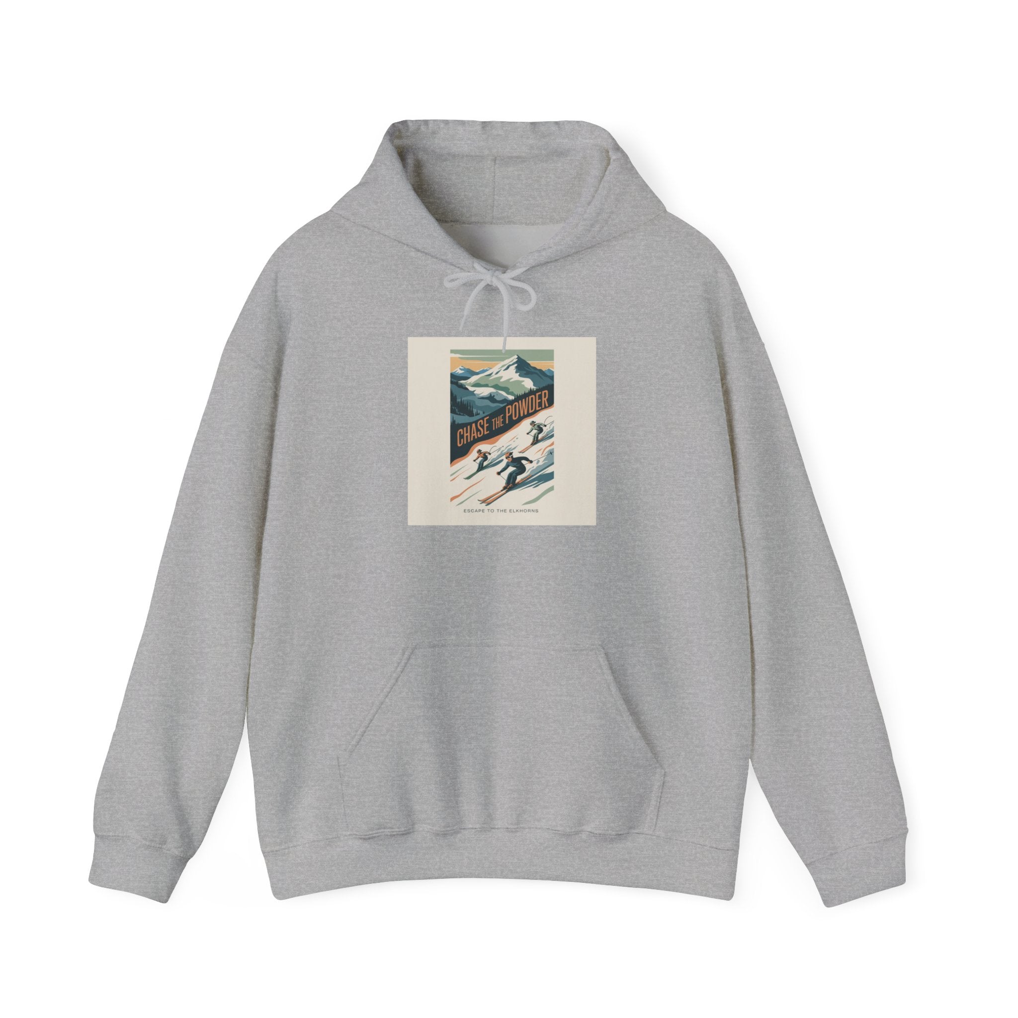 Ski Resort Vintage Poster Hoodie — Retro Mountain Skiing Sweatshirt