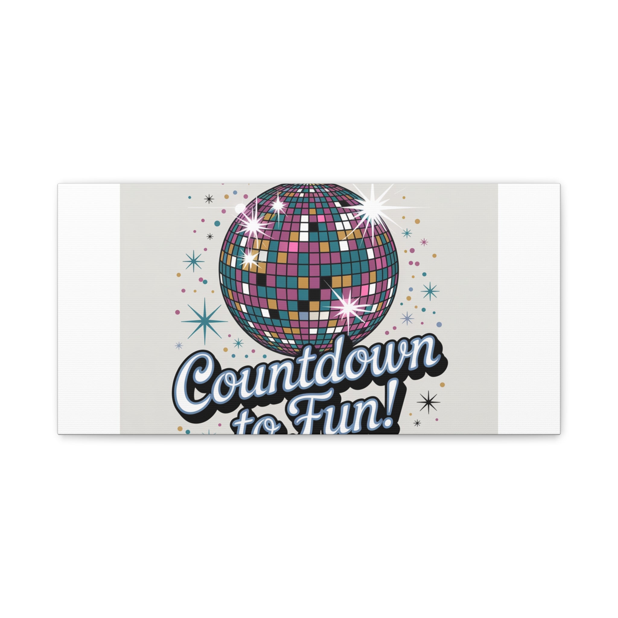 Countdown to Fun! Disco Ball Matte Canvas Wall Art
