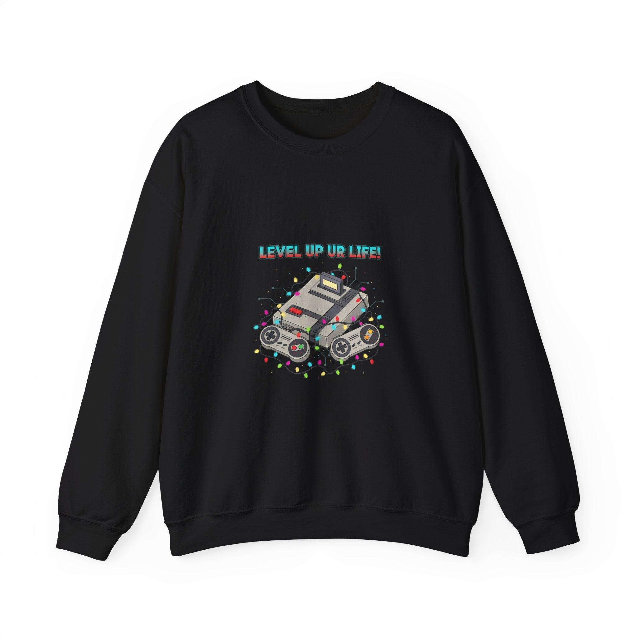 Level Up PC Console Crewneck Sweatshirt | Gamer Tech, Pixel Monospace