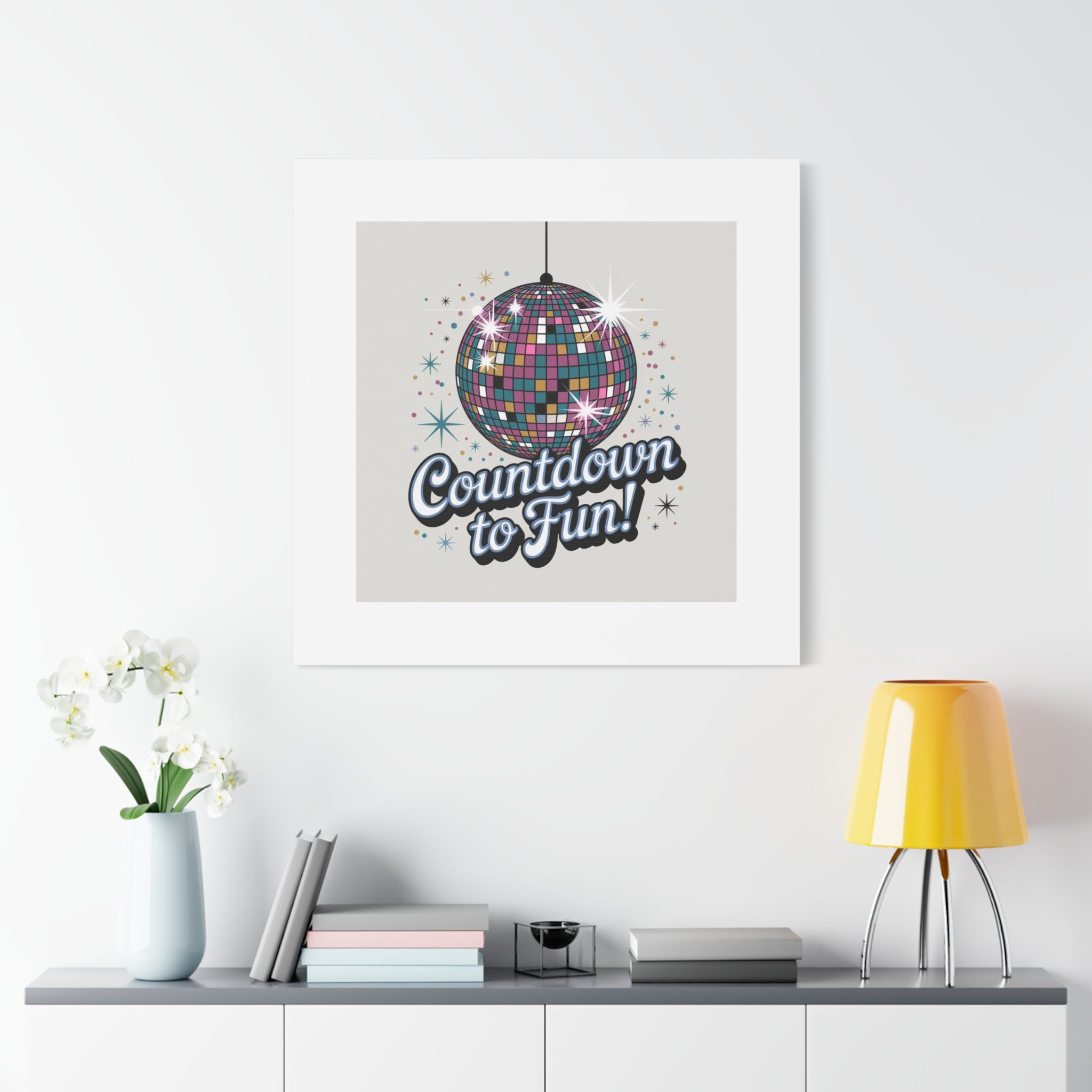 Countdown to Fun! Disco Ball Matte Canvas Wall Art