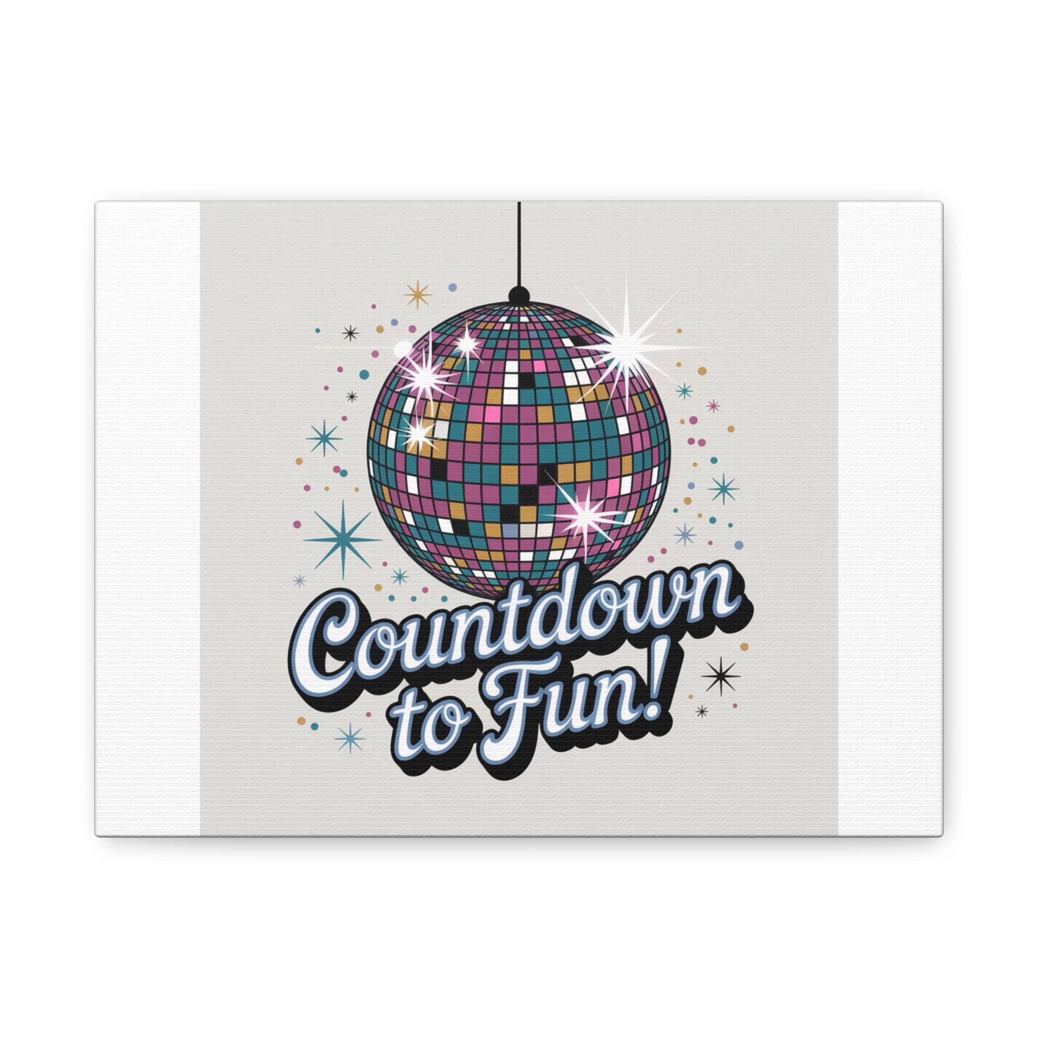 Countdown to Fun! Disco Ball Matte Canvas Wall Art