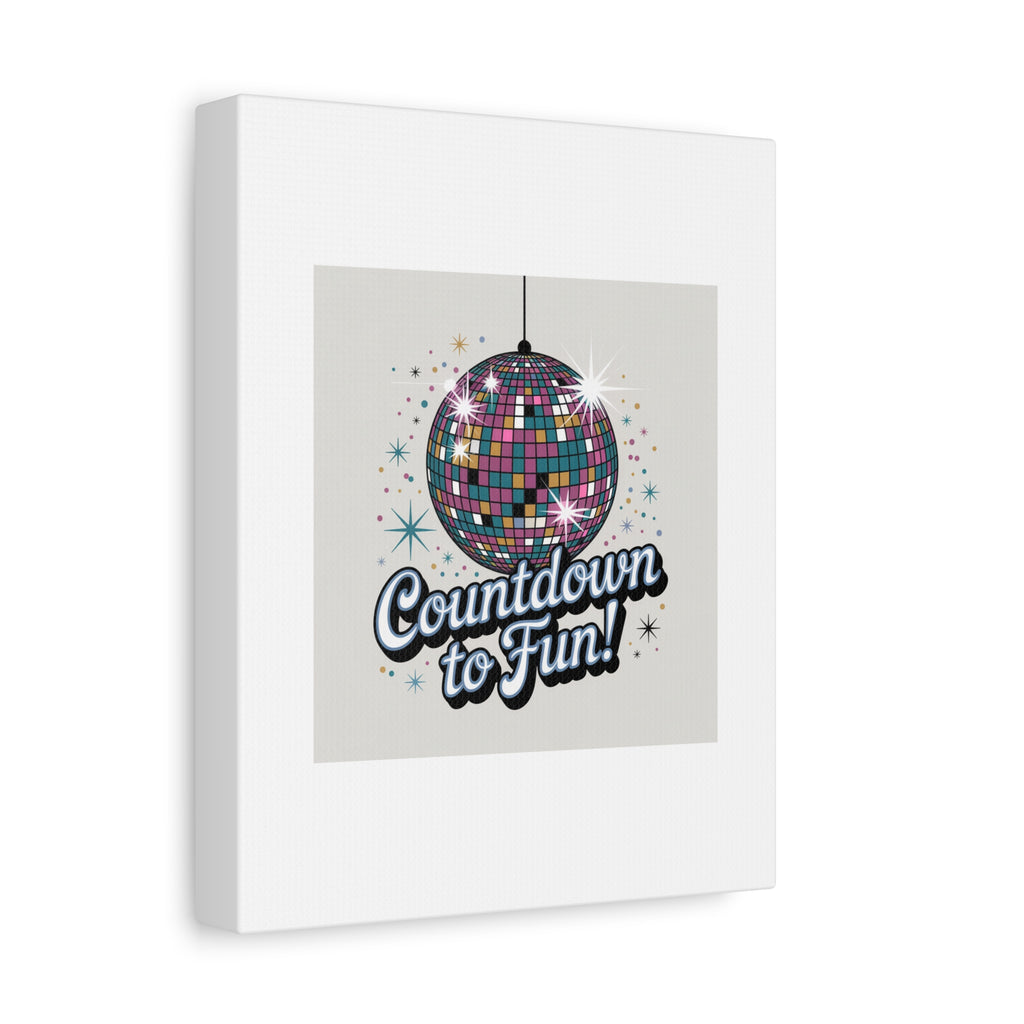 Countdown to Fun! Disco Ball Matte Canvas Wall Art