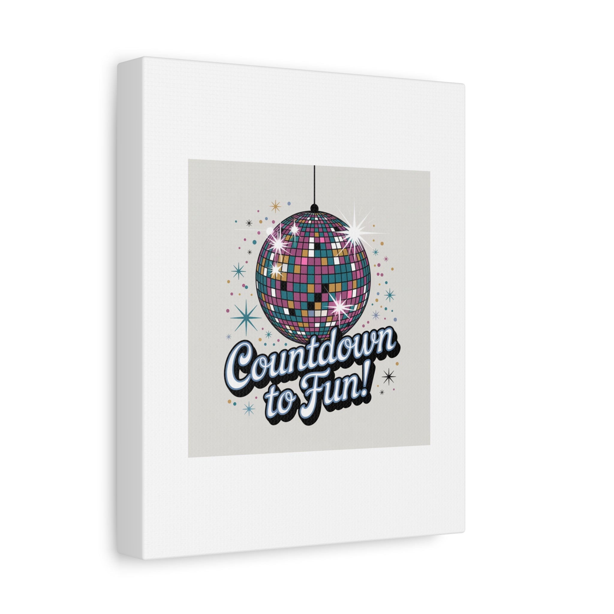 Countdown to Fun! Disco Ball Matte Canvas Wall Art