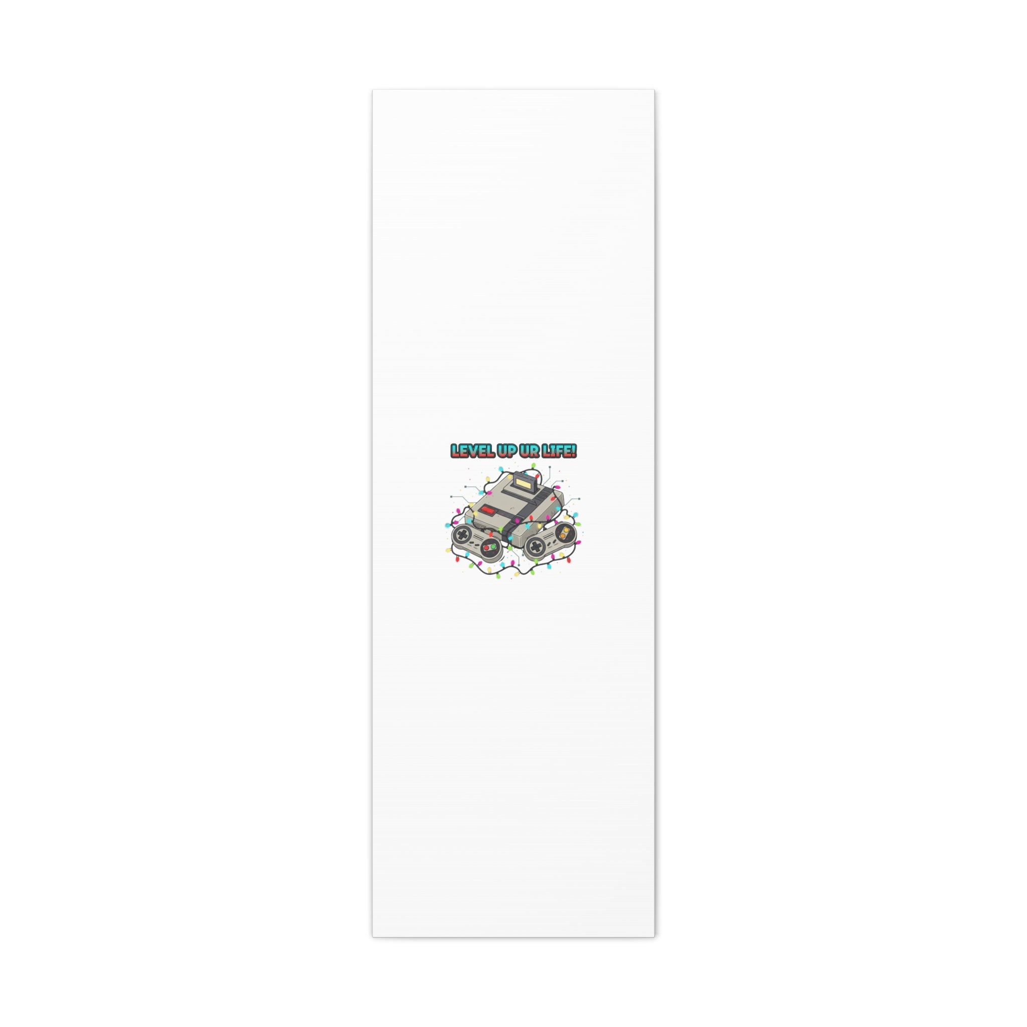 Level Up UR Life Canvas | Gamer Wall Art, Retro Controller, Holiday Lights