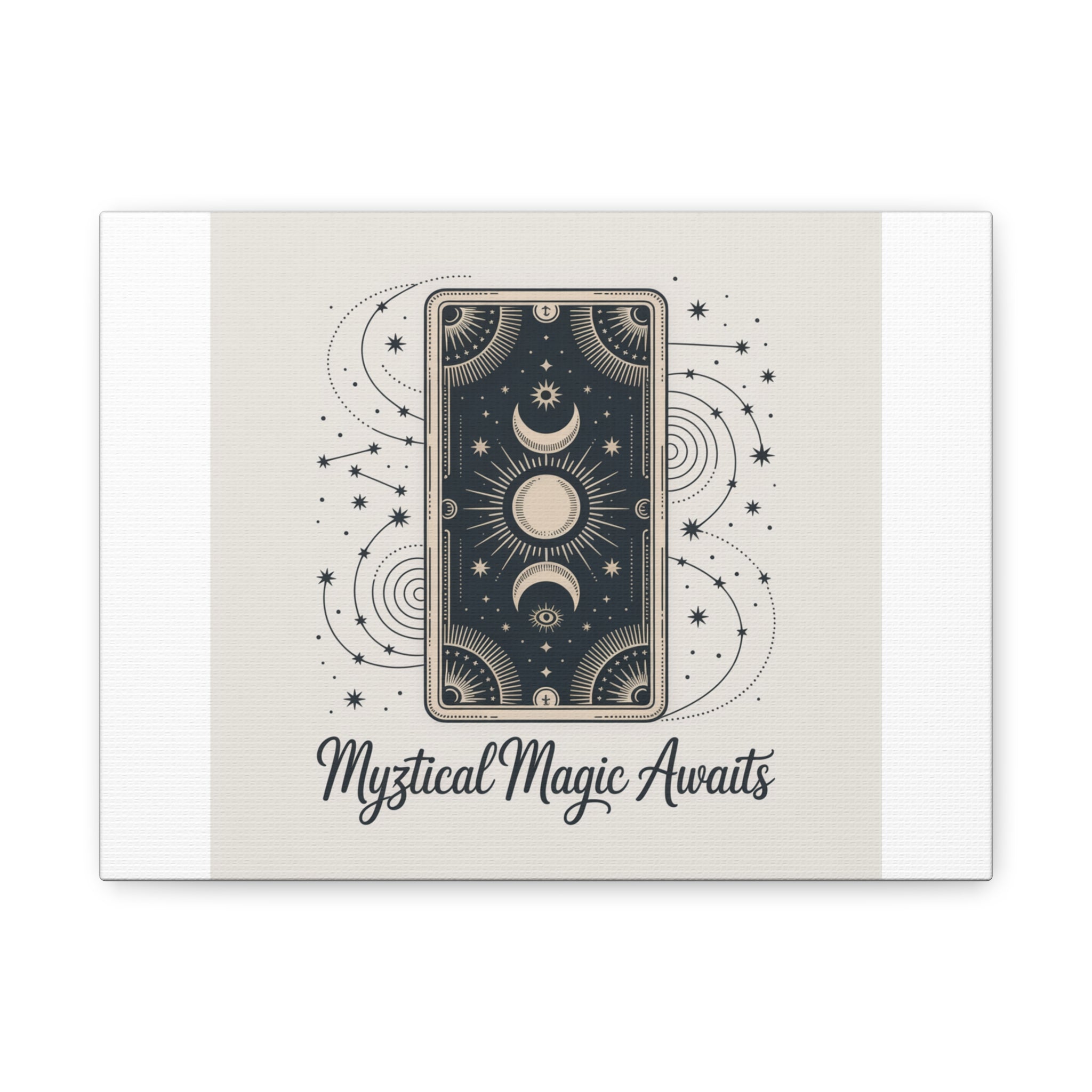 Mystical Magic Awaits Canvas Wall Art — Tarot Moon Sun Spiritual Decor