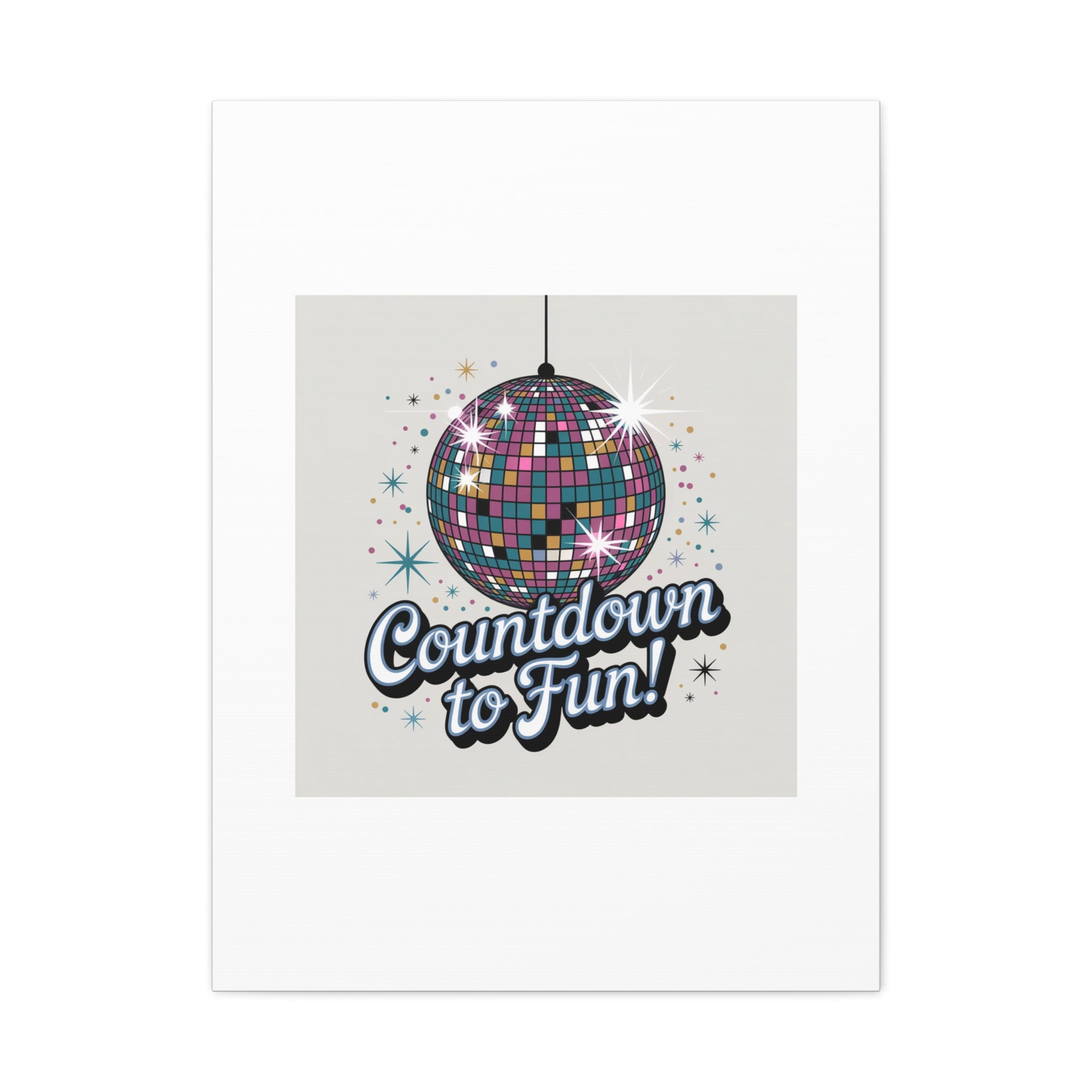 Countdown to Fun! Disco Ball Matte Canvas Wall Art
