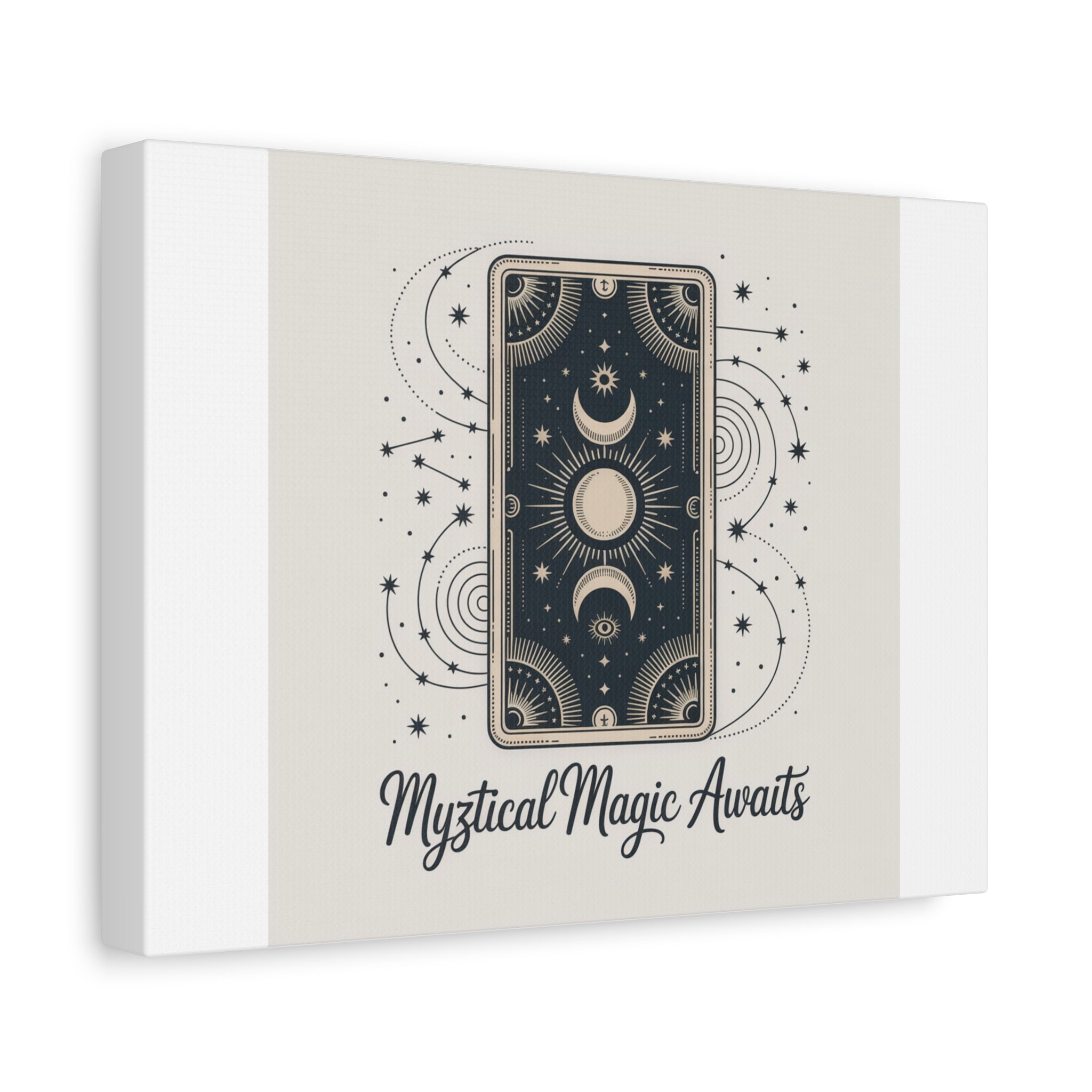 Mystical Magic Awaits Canvas Wall Art — Tarot Moon Sun Spiritual Decor
