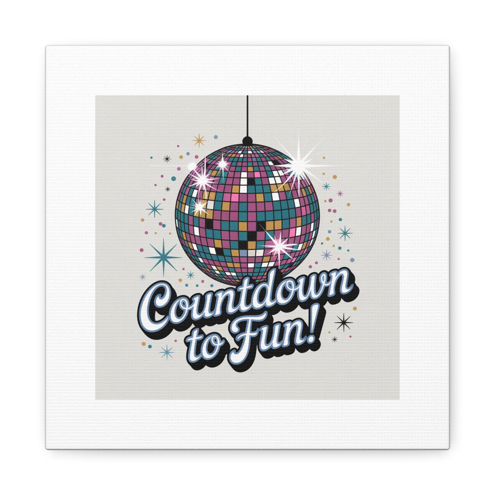 Countdown to Fun! Disco Ball Matte Canvas Wall Art