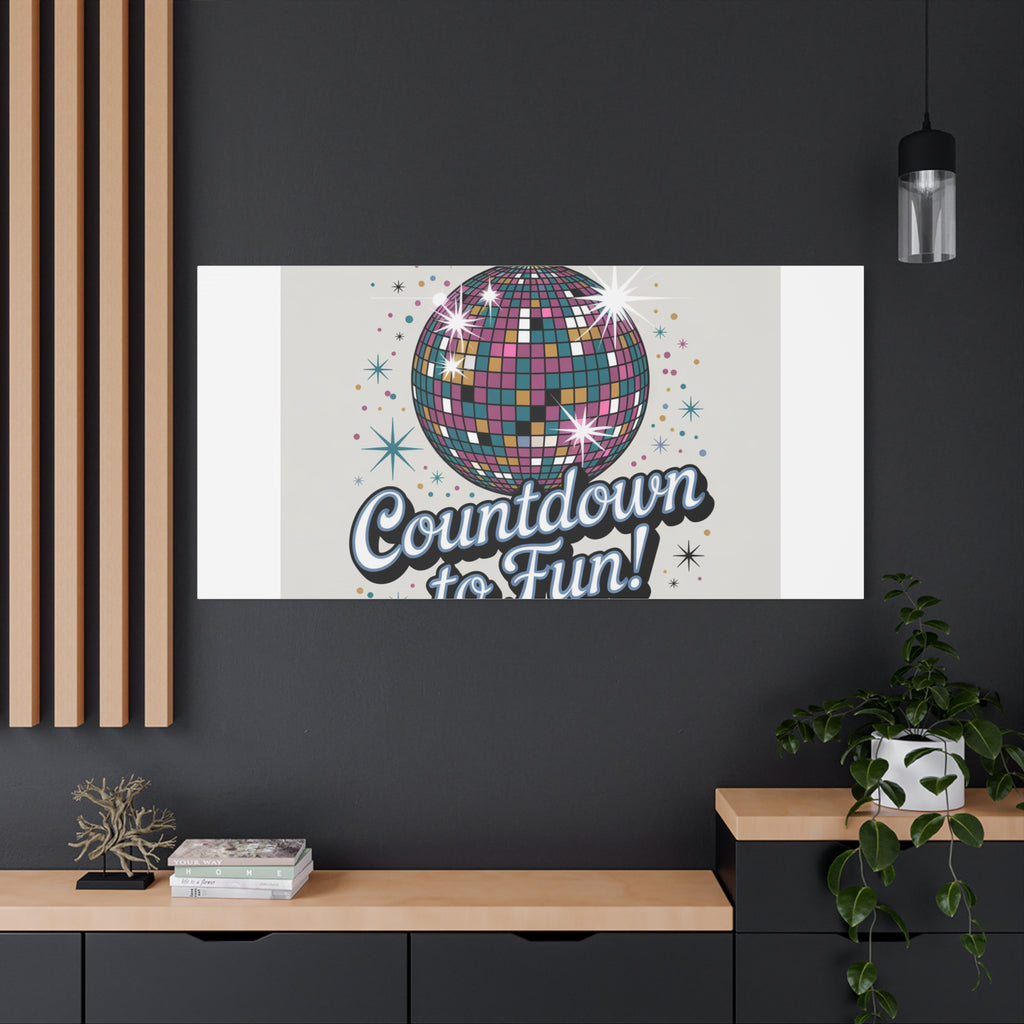 Countdown to Fun! Disco Ball Matte Canvas Wall Art