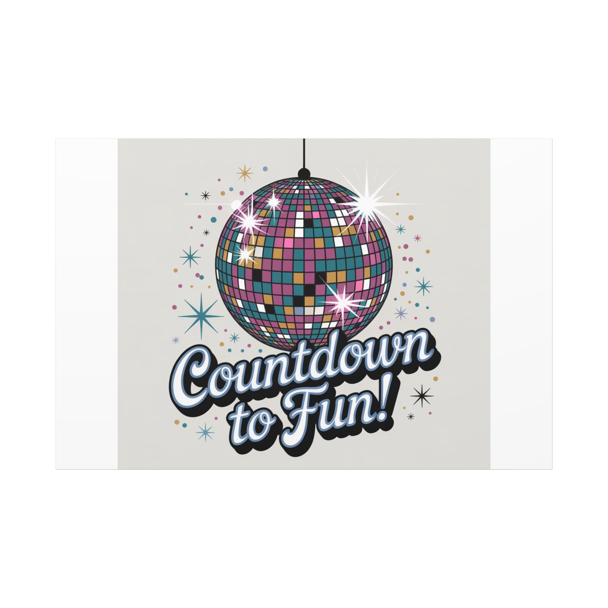 Countdown to Fun! Disco Ball Matte Canvas Wall Art