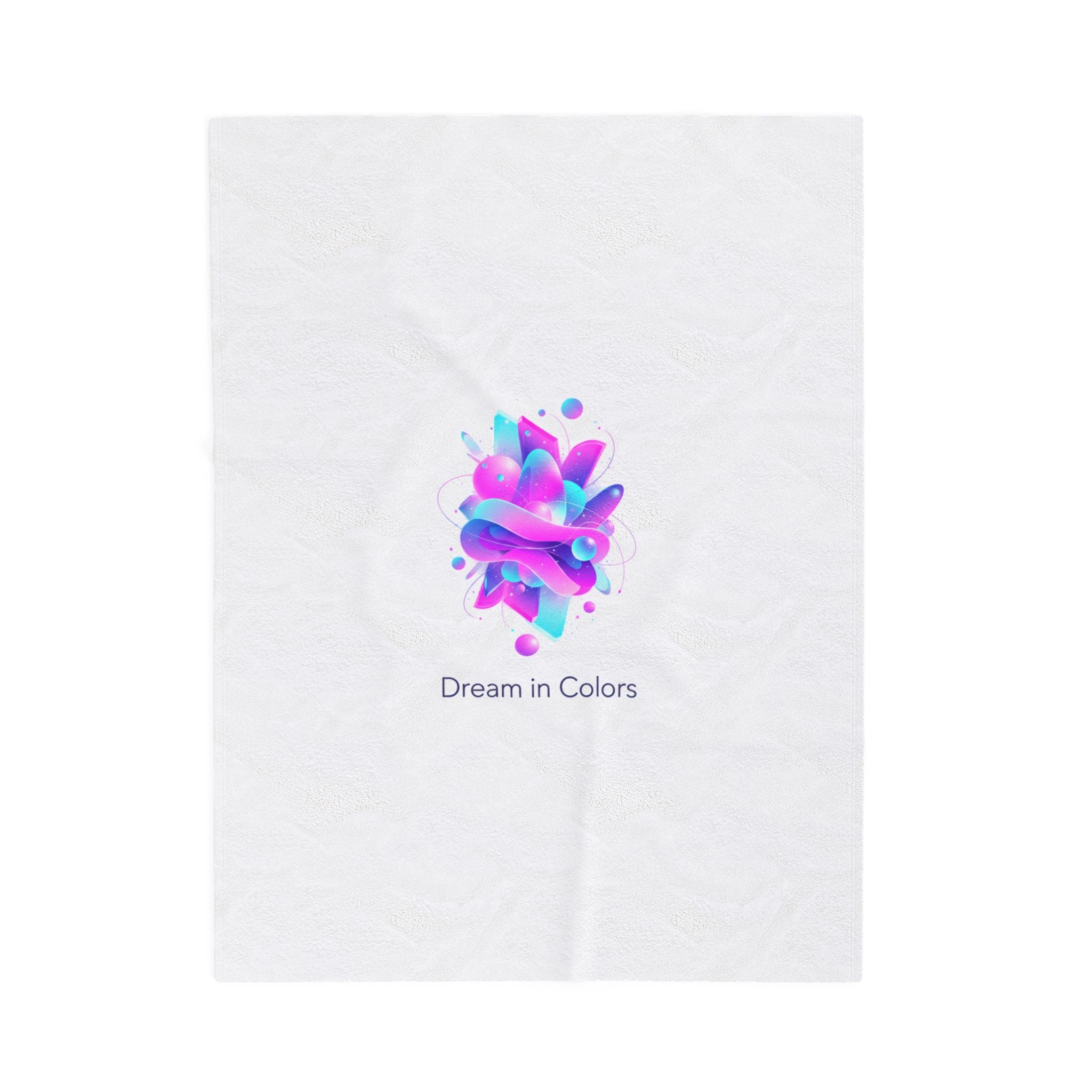 Dream in Colors Velveteen Blanket | AI Art Dreamscape, Neon Gradient Plush