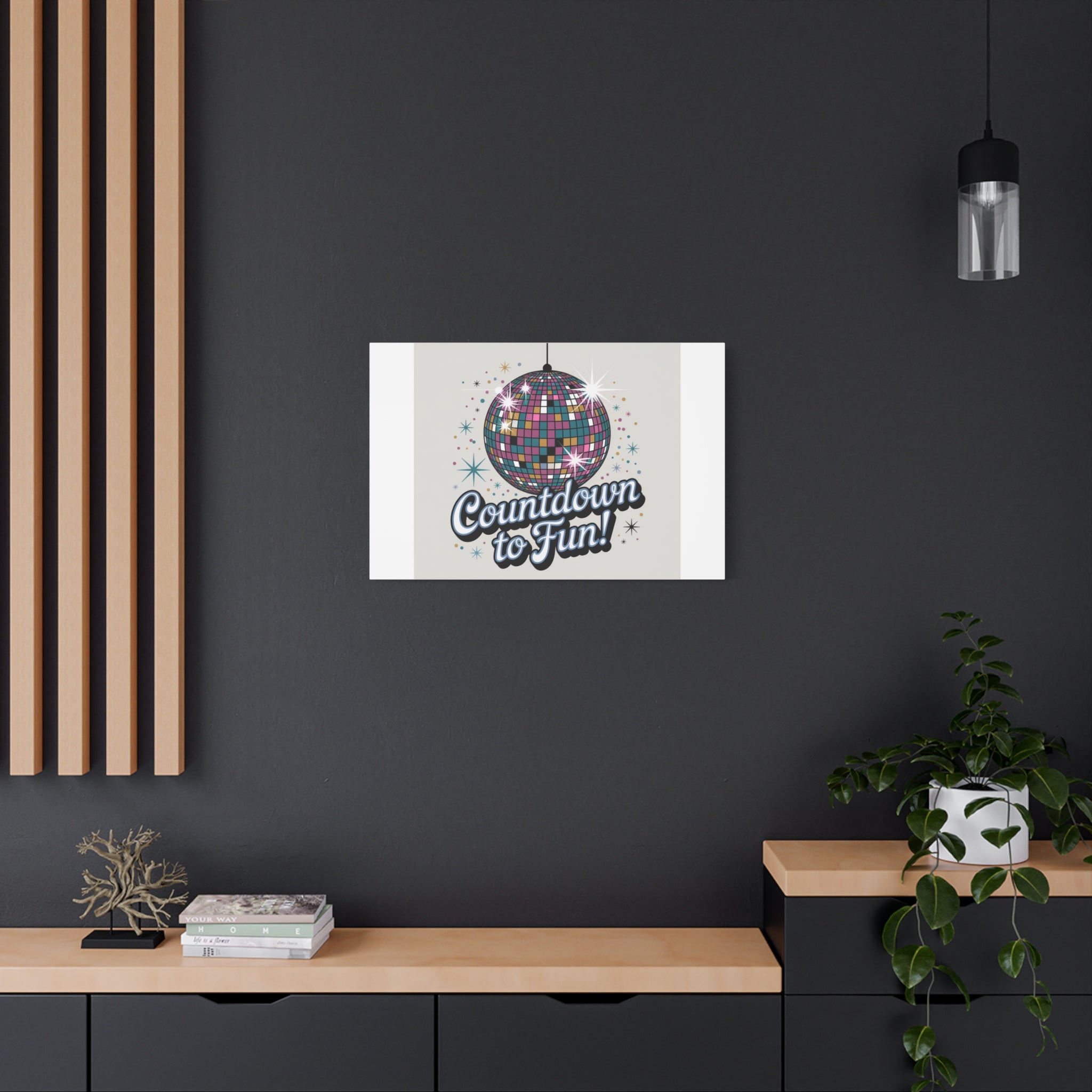 Countdown to Fun! Disco Ball Matte Canvas Wall Art